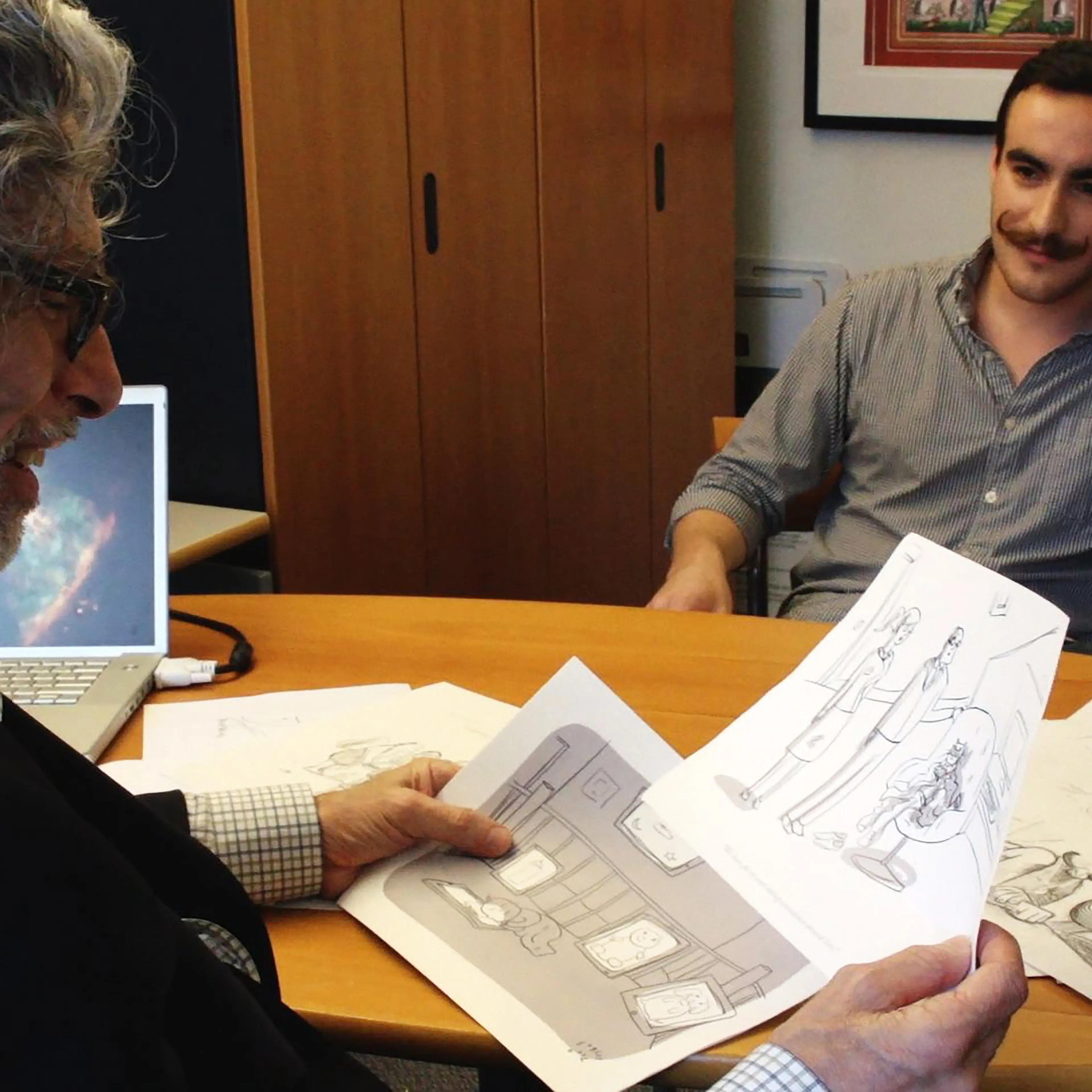 New Yorker cartoon editor Bob Mankoff and cartoonist Farley Katz