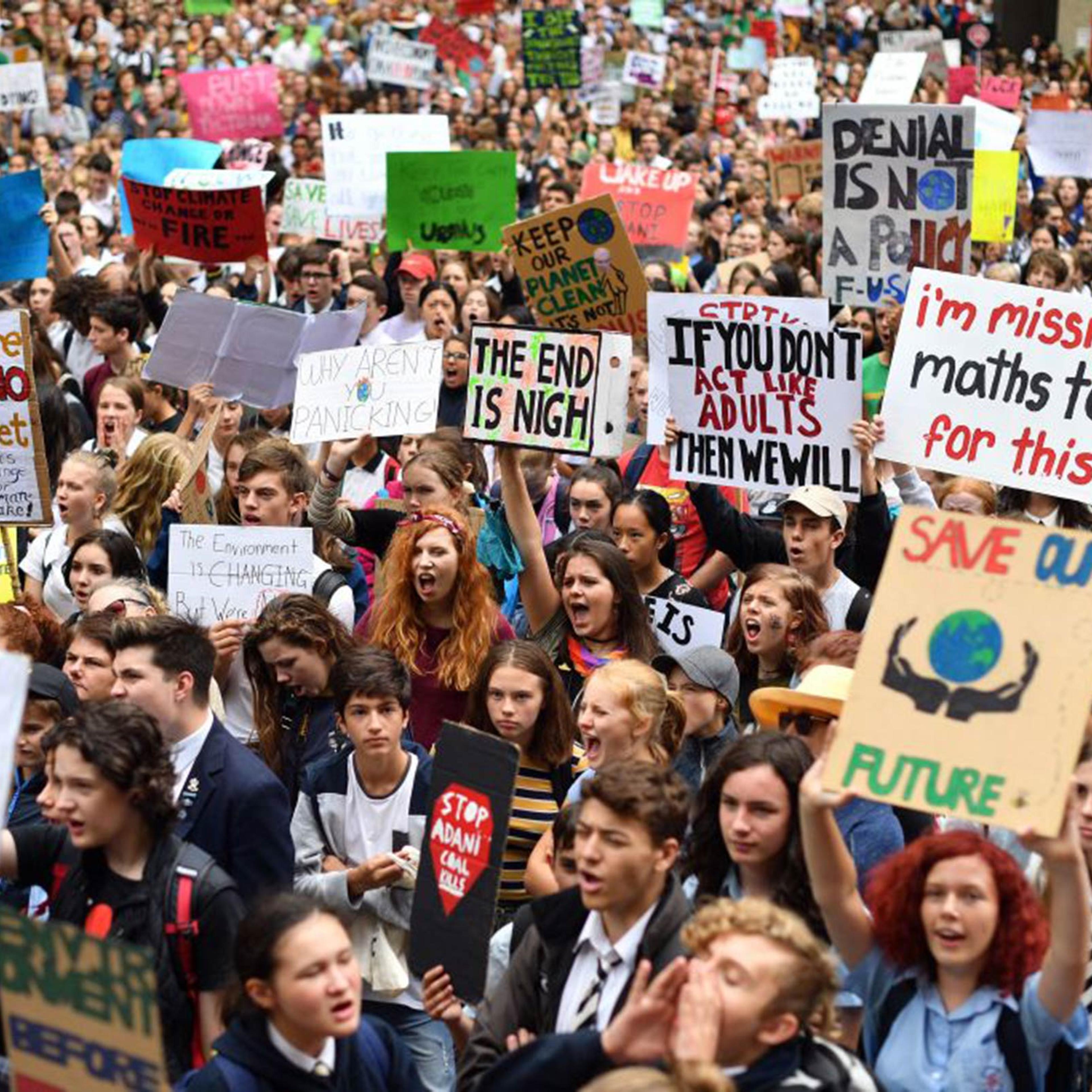 Schoolchildren protest inadequate progress to address climate change on Mar. 15 in Sydney, Australia.