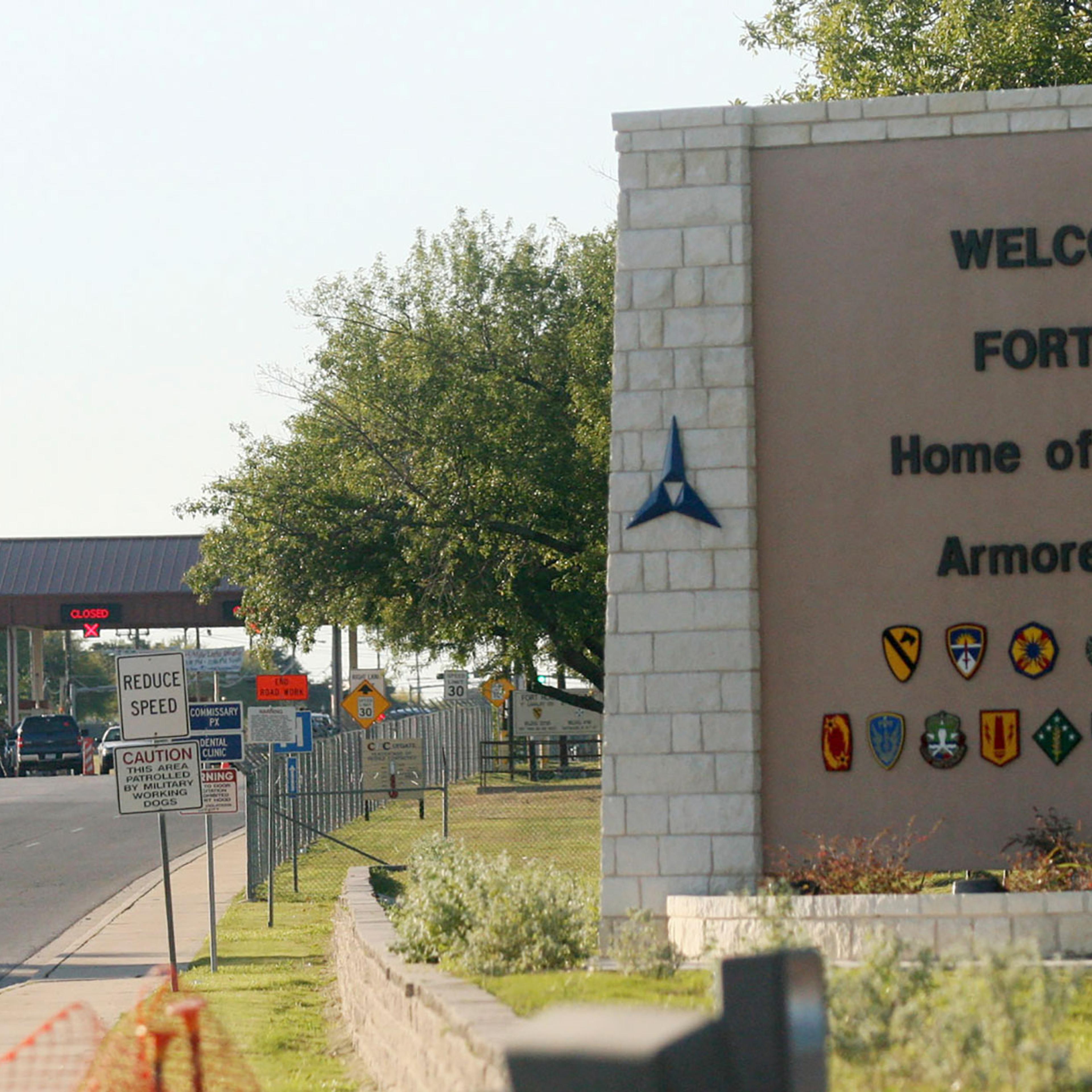 The entrance to Fort Hood Army Base