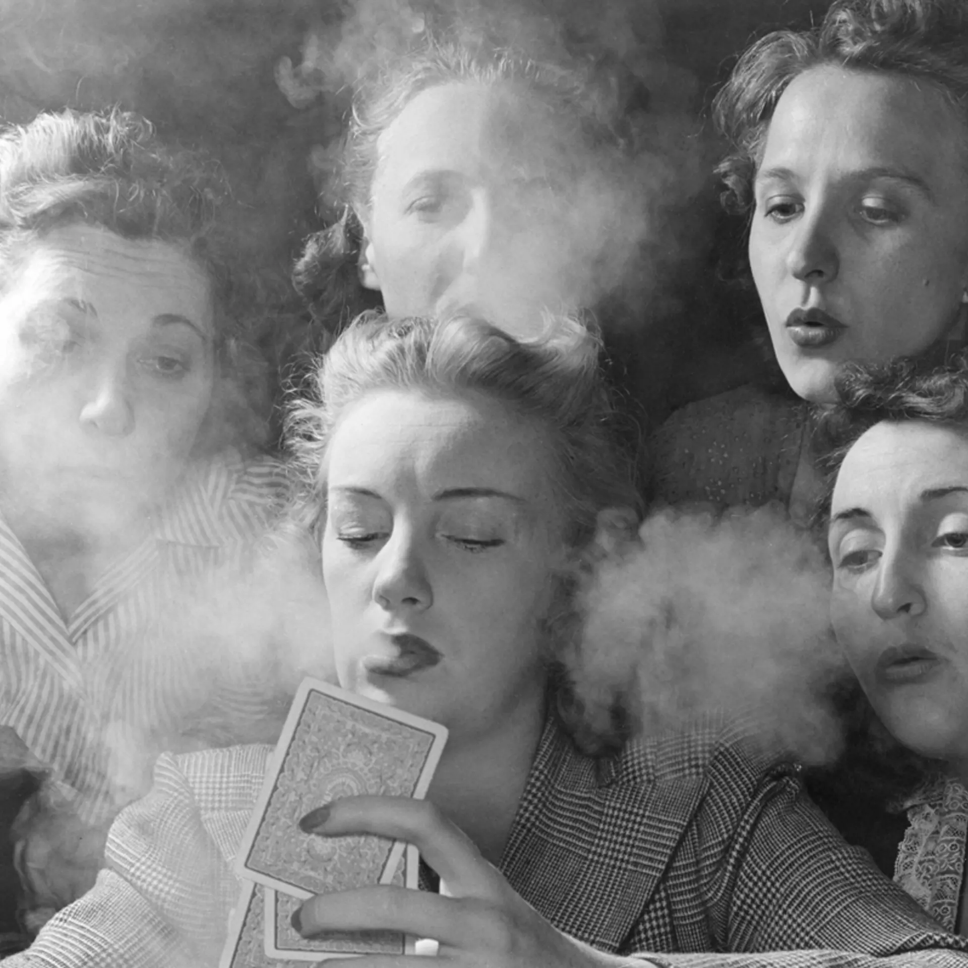 As the game went into the night, the ash trays overflowed and the air got positively "blue." Reasoning that "if men can take it, so can we," the women continued.