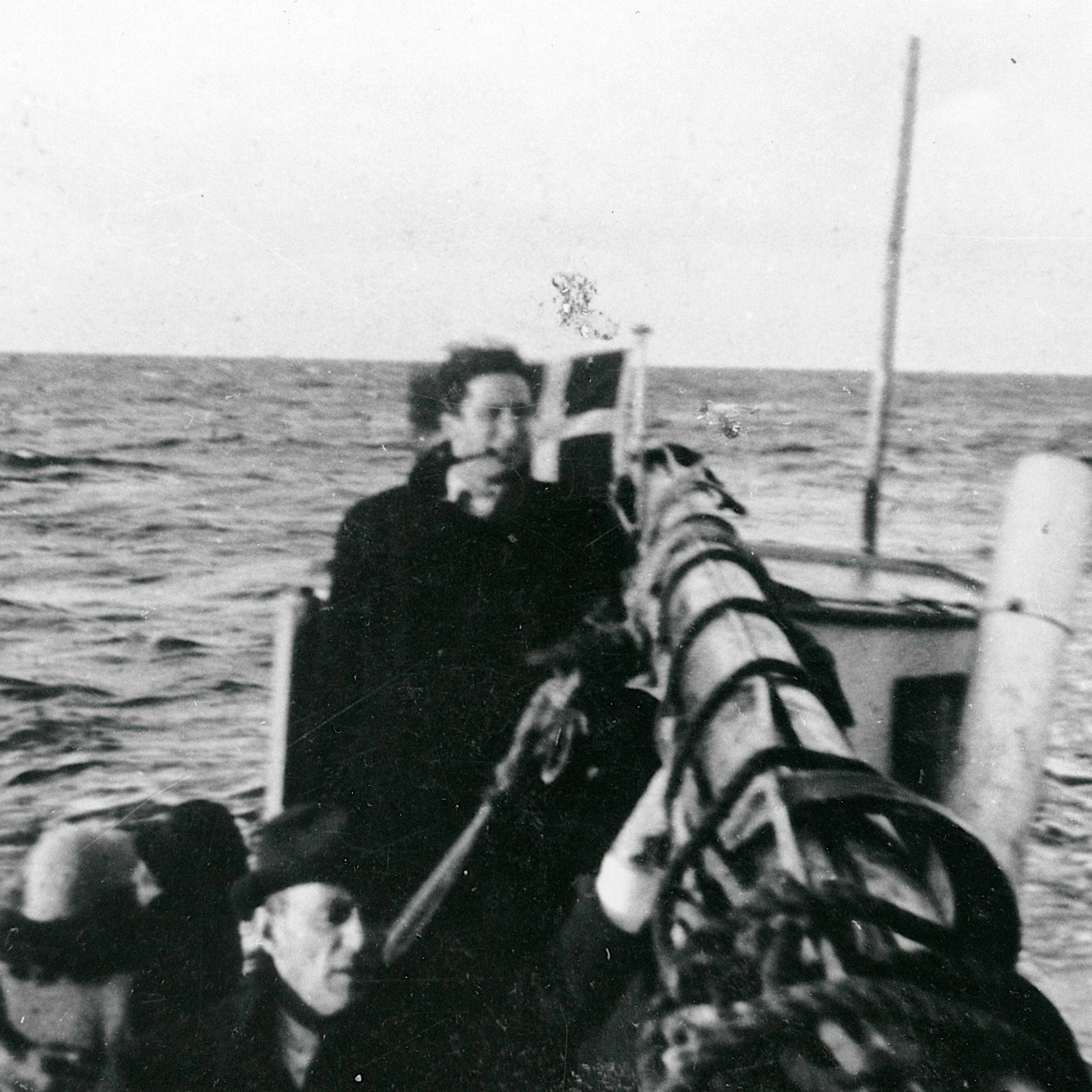 Jewish refugees aboard a rescue boat from Denmark to Sweden, October 3, 1943.