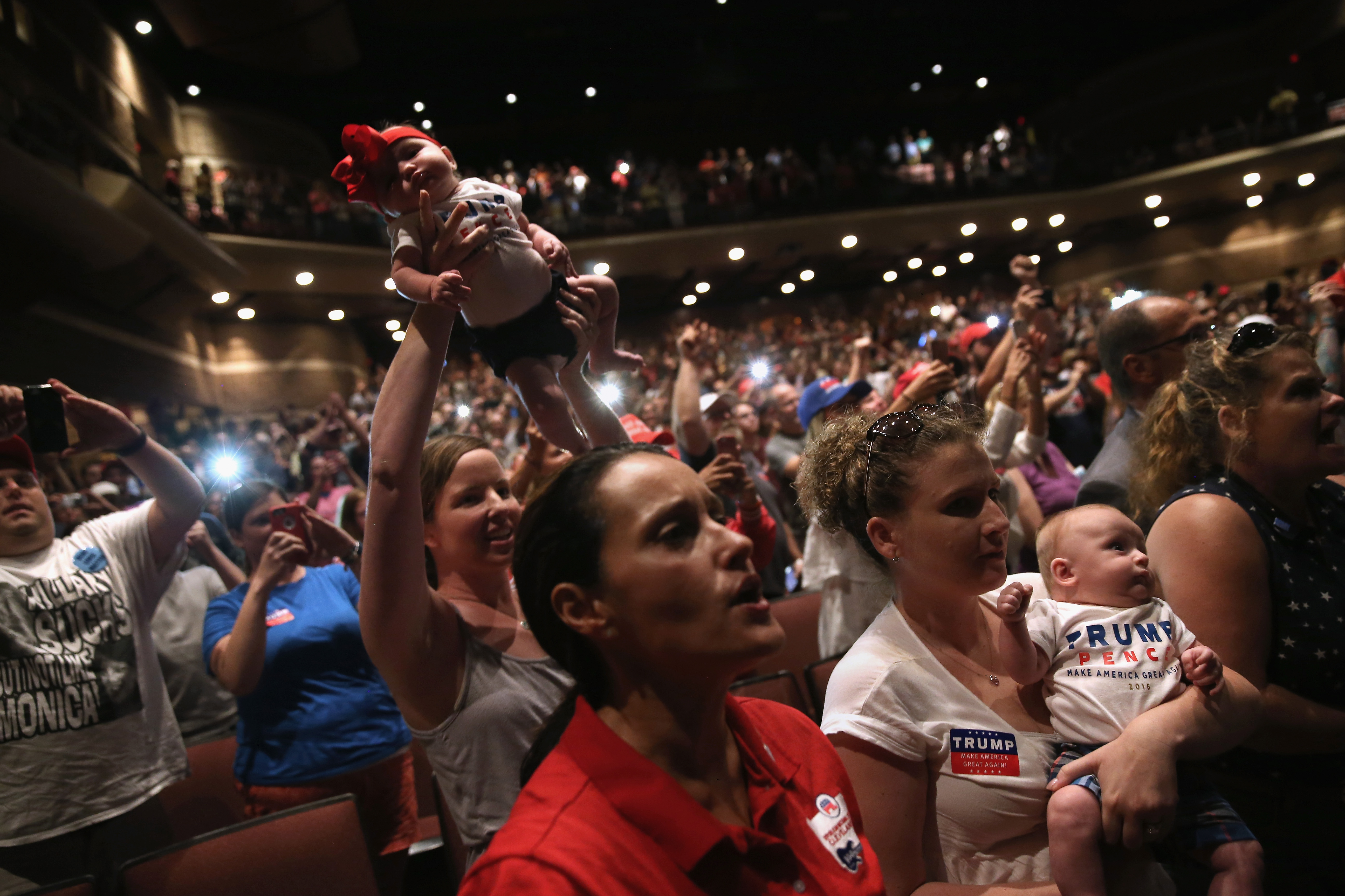 Rust Belt Trump Supporters Attend Campaign Rally At Pennsylvania High School
