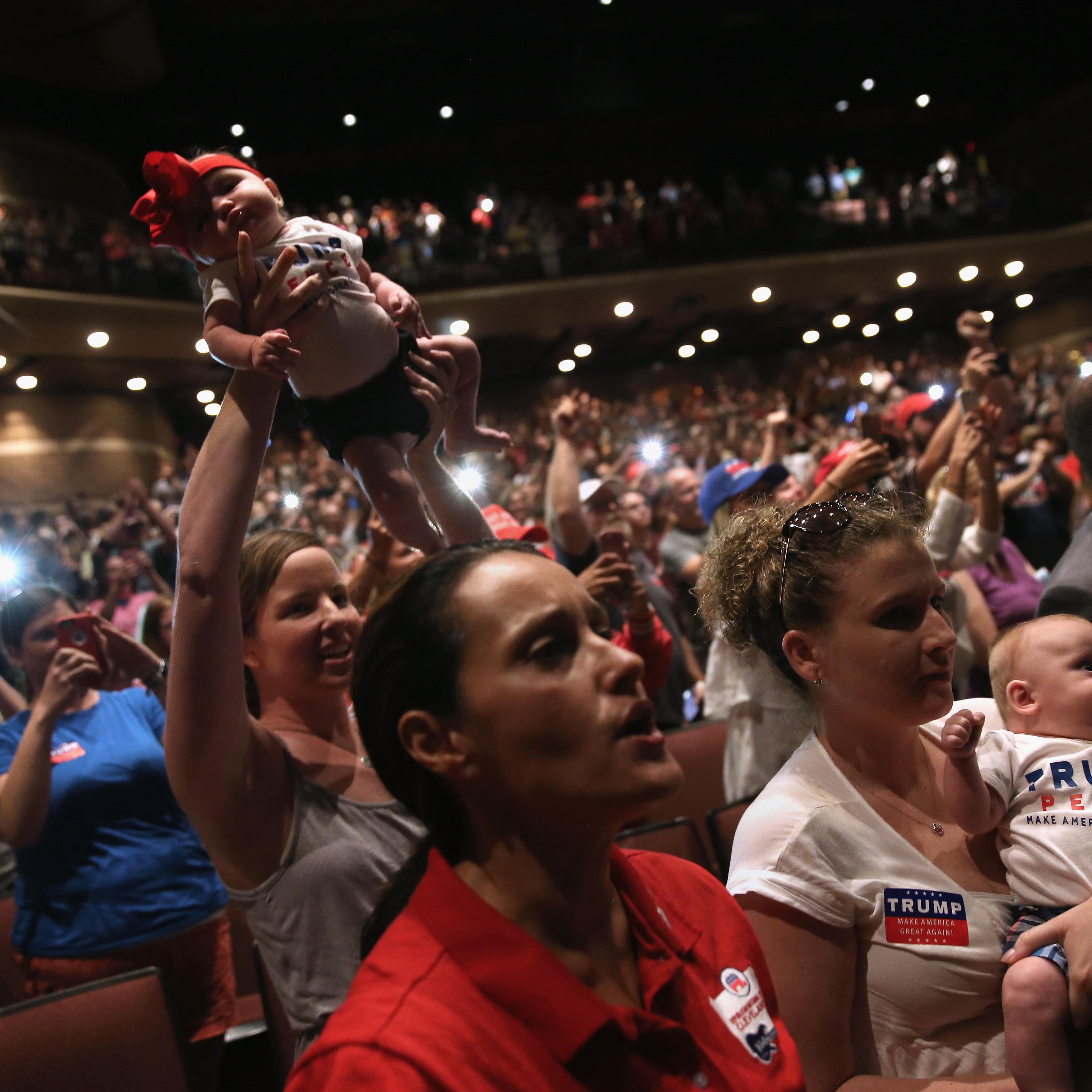 Rust Belt Trump Supporters Attend Campaign Rally At Pennsylvania High School