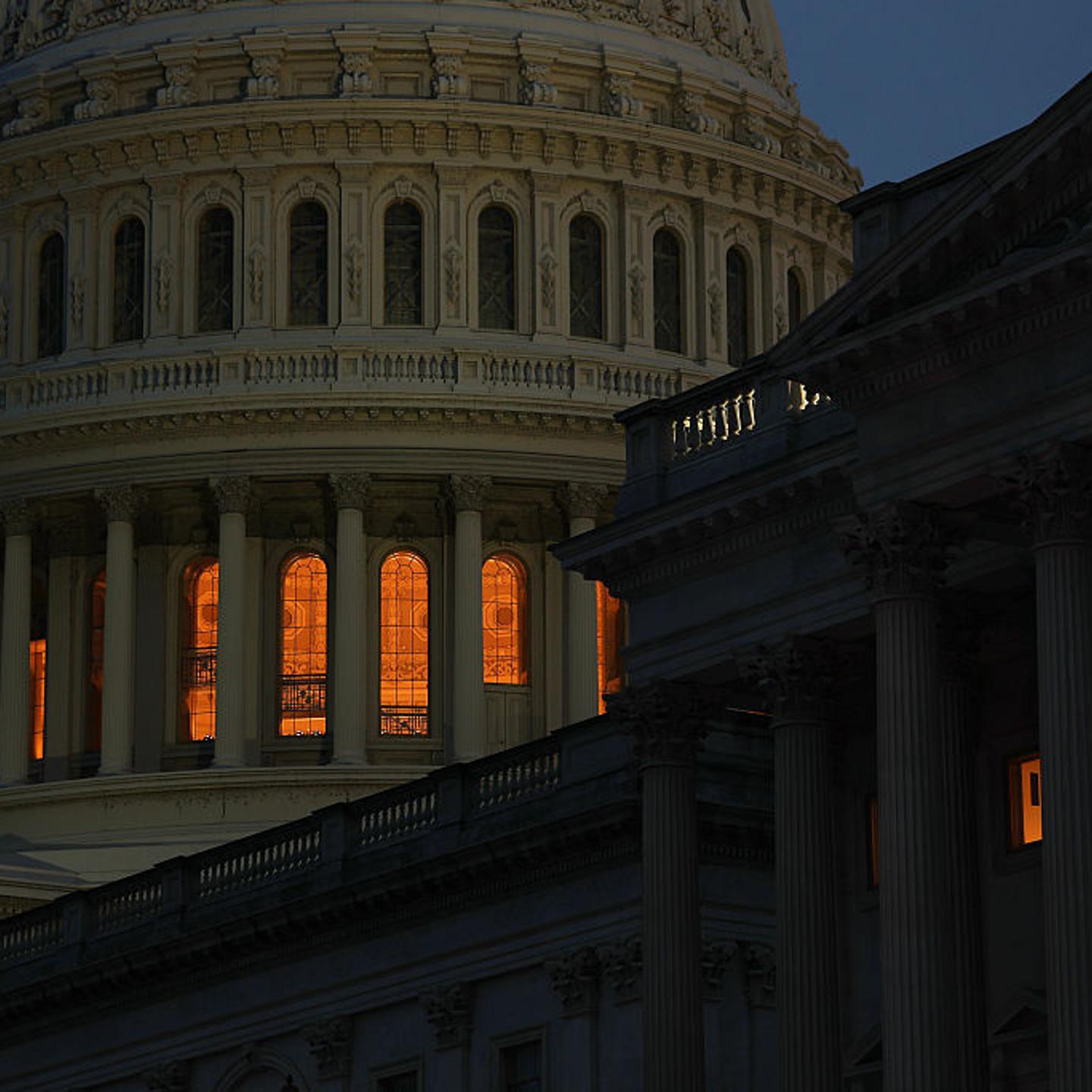 A view of the U.S. Capitol as the sun sets on Sept. 29, 2025 in Washington, DC.