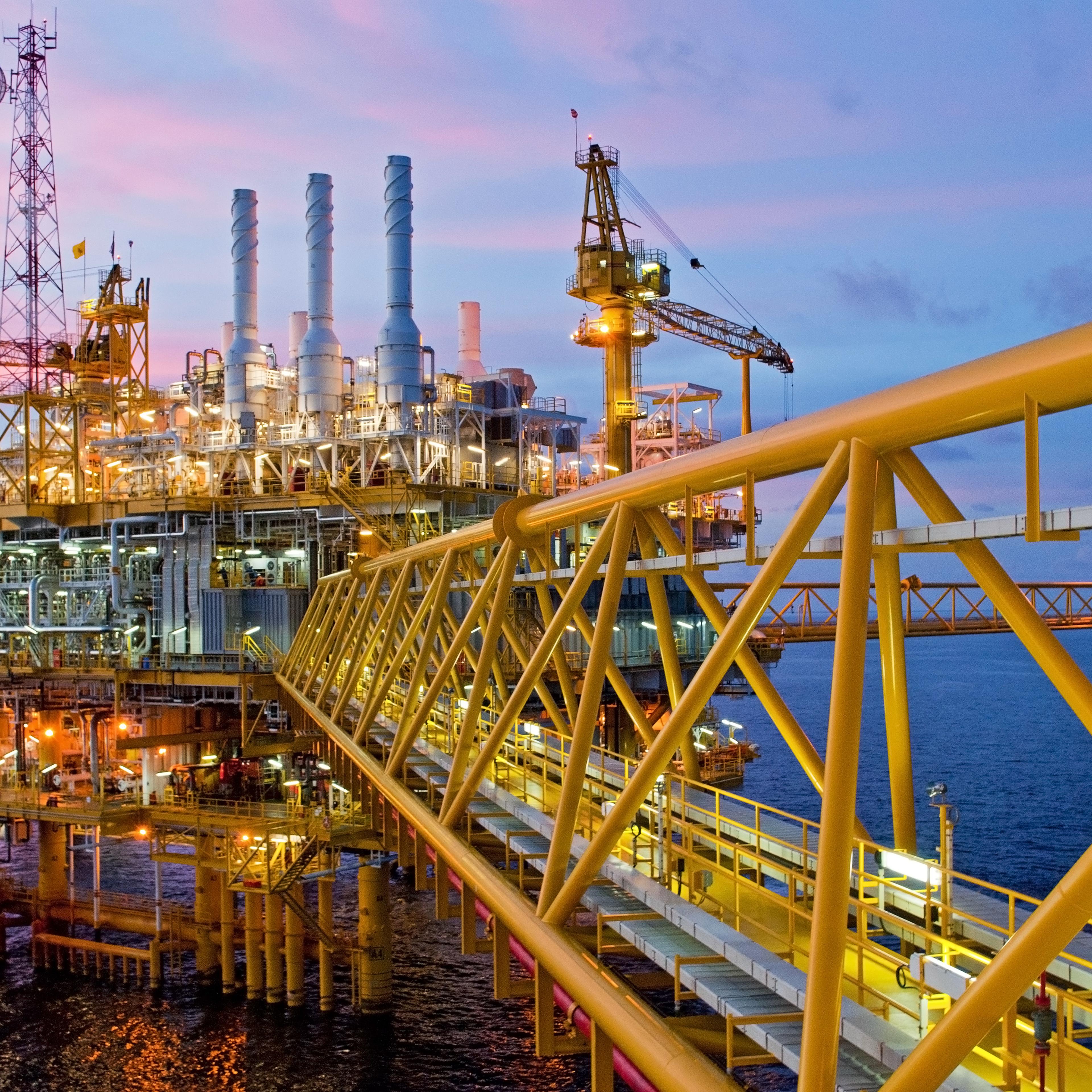 offshore rig in gulf of thailand.