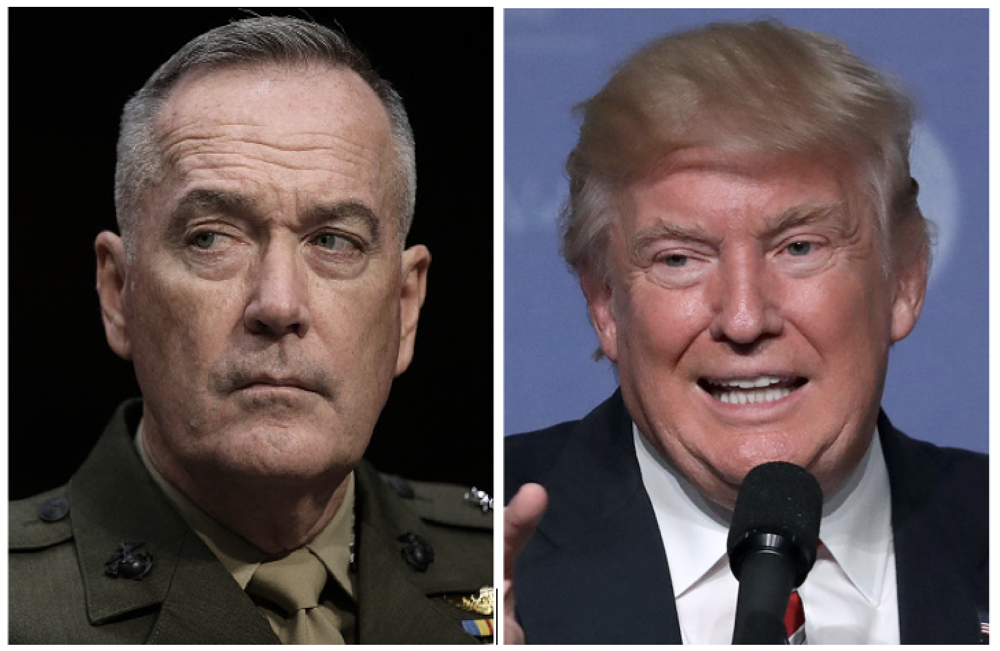 Last week, Donald Trump likened the nation's military brass, led by General Joseph Dunford, to "rubble."