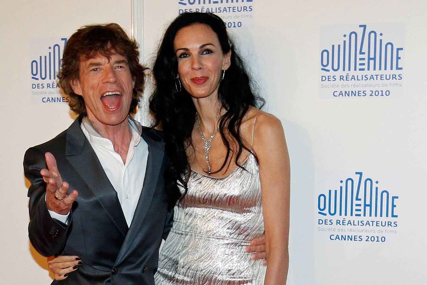 Rolling Stones lead singer Mick Jagger and fashion stylist L'Wren Scott arrive at the "Quinzaine des Realisateurs" at the 63rd Cannes Film Festival May 19, 2010.