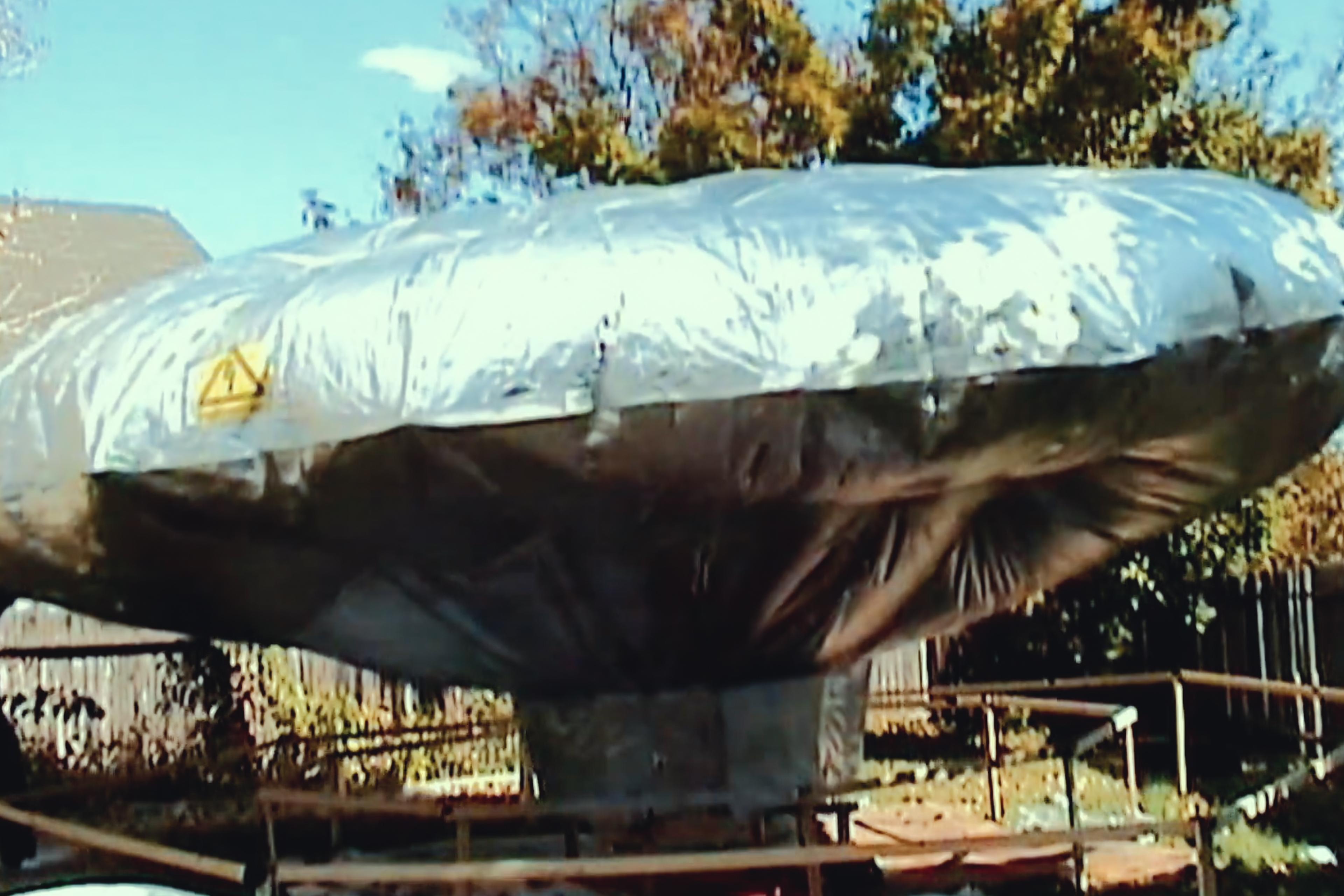 The helium balloon that the Heene family built as pictured in Netflix doc Trainwreck: Balloon Boy.