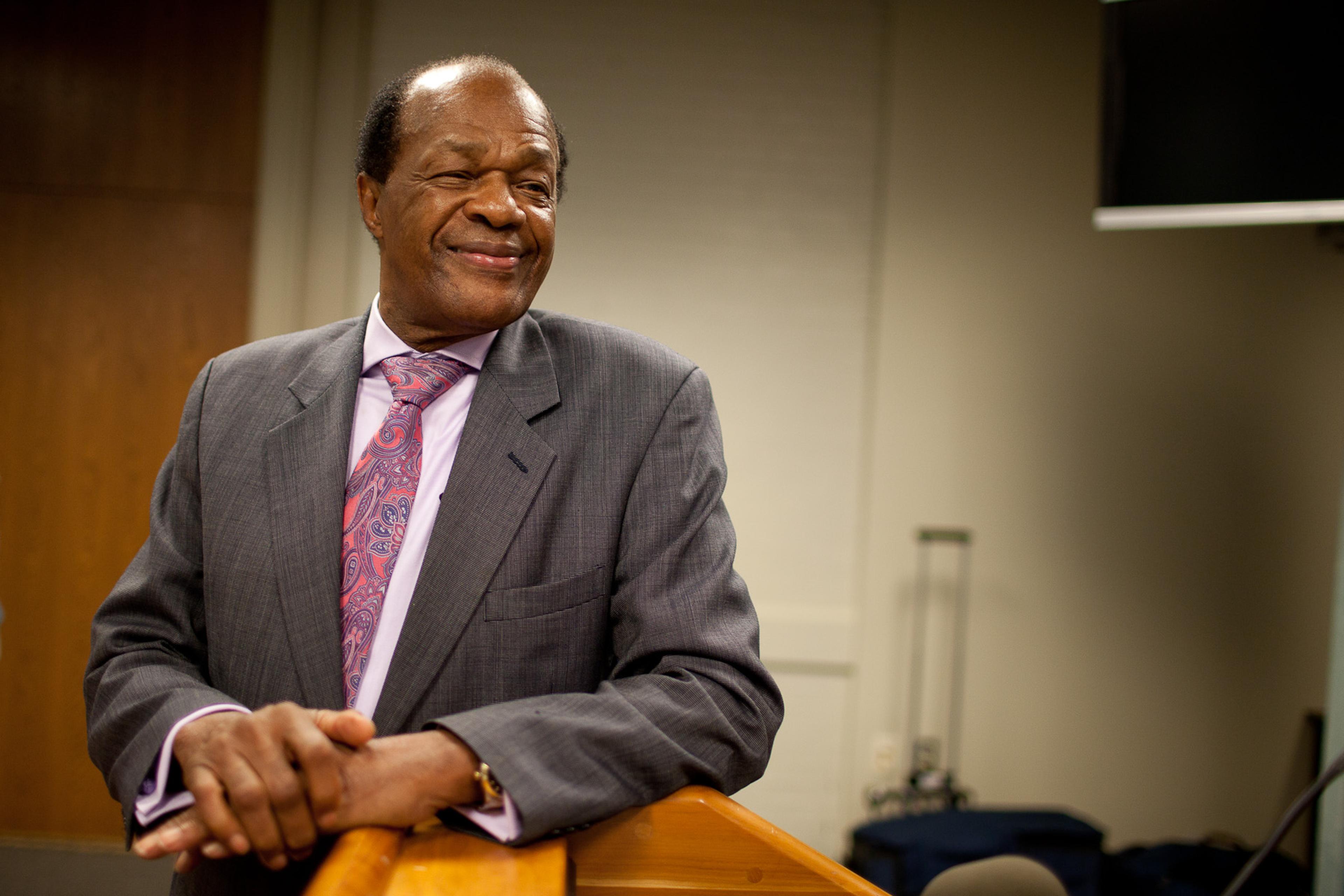 D.C. Council Member Marion Barry gives a news conference in Washington D.C. on Aug. 2, 2010.