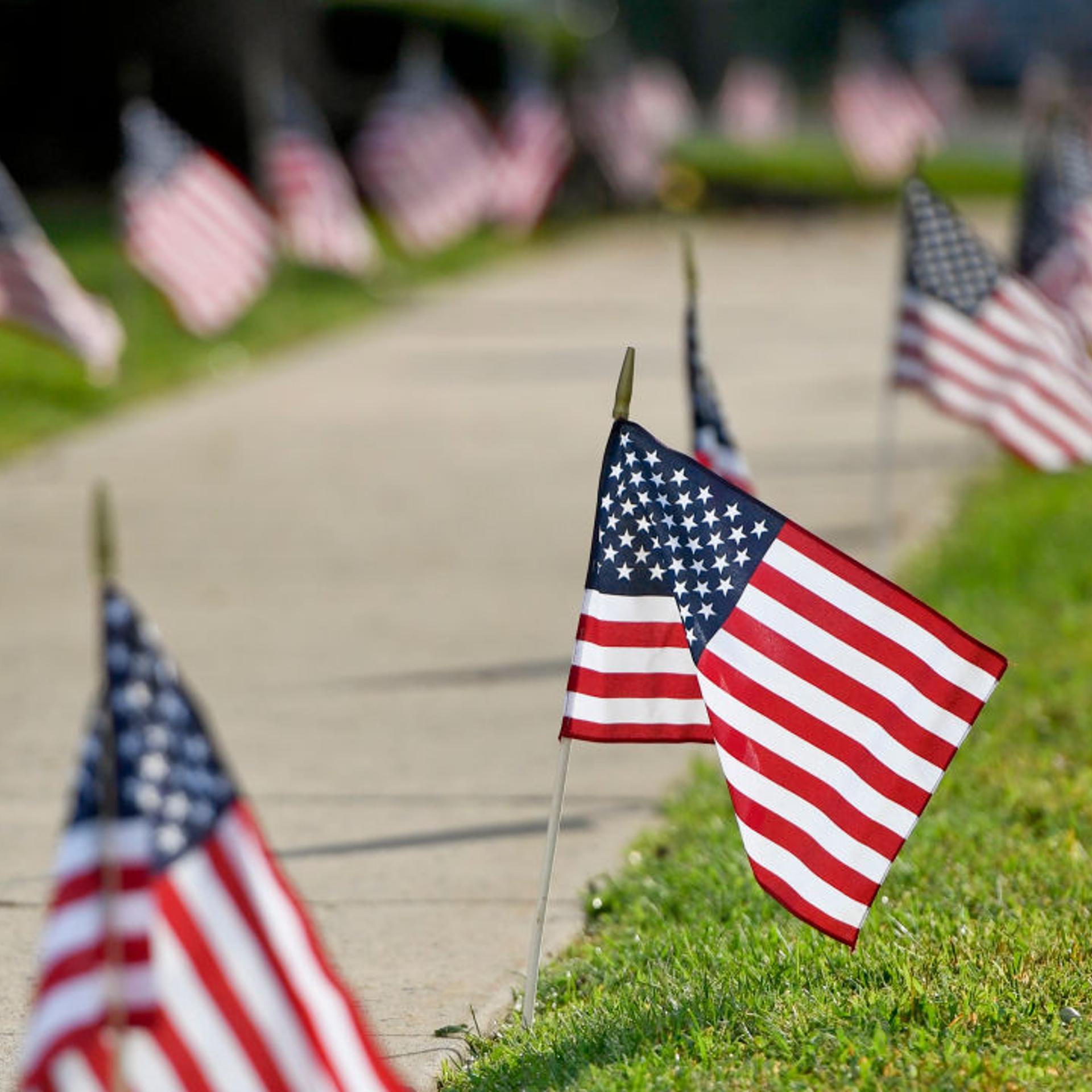 Flags Placed By High School JROTC In Memory Of 9/11 Terrorist Attacks