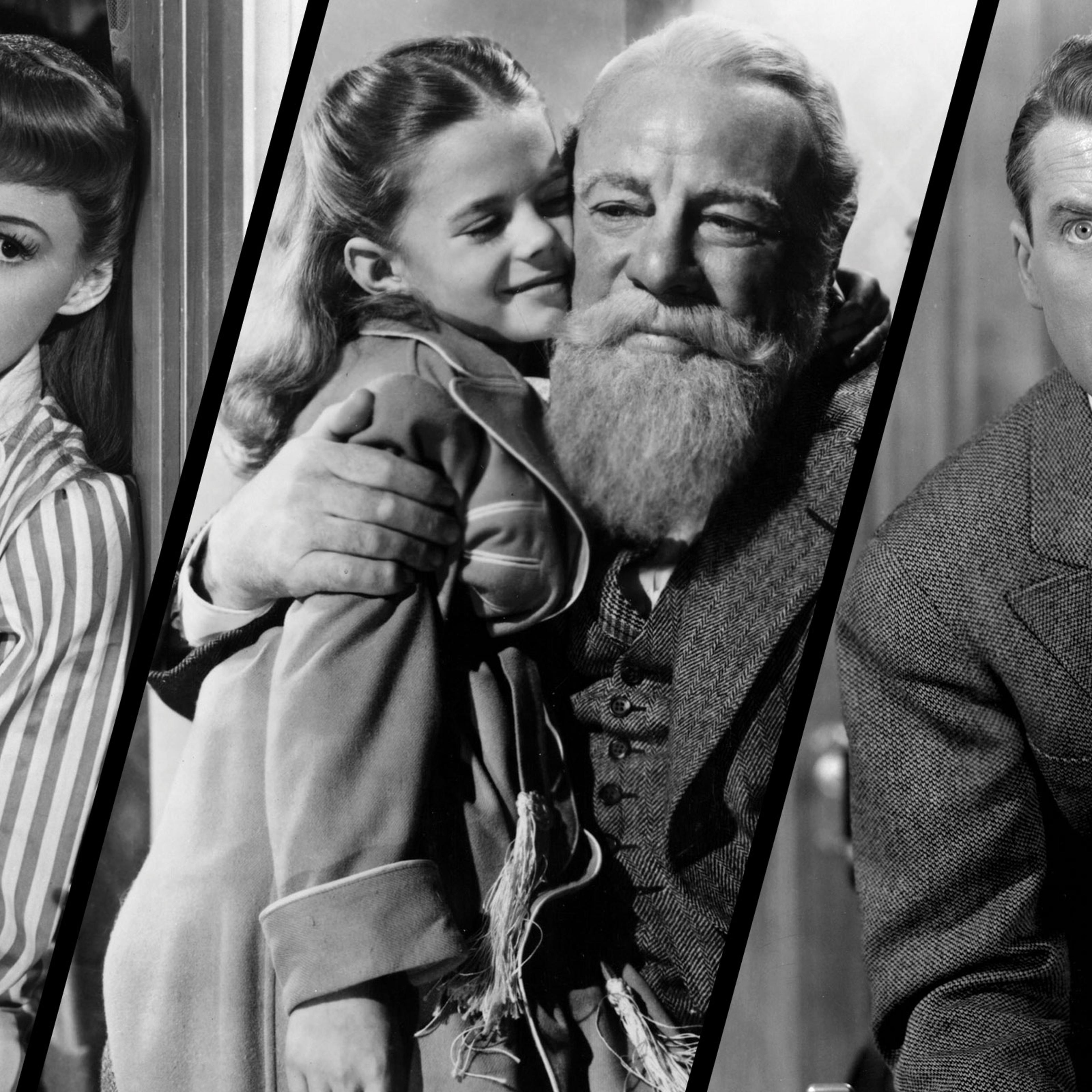From left: Judy Garland in Meet Me in St. Louis, Natalie Wood in Miracle on 34th Street, Jimmy Stewart in It's a Wonderful Life