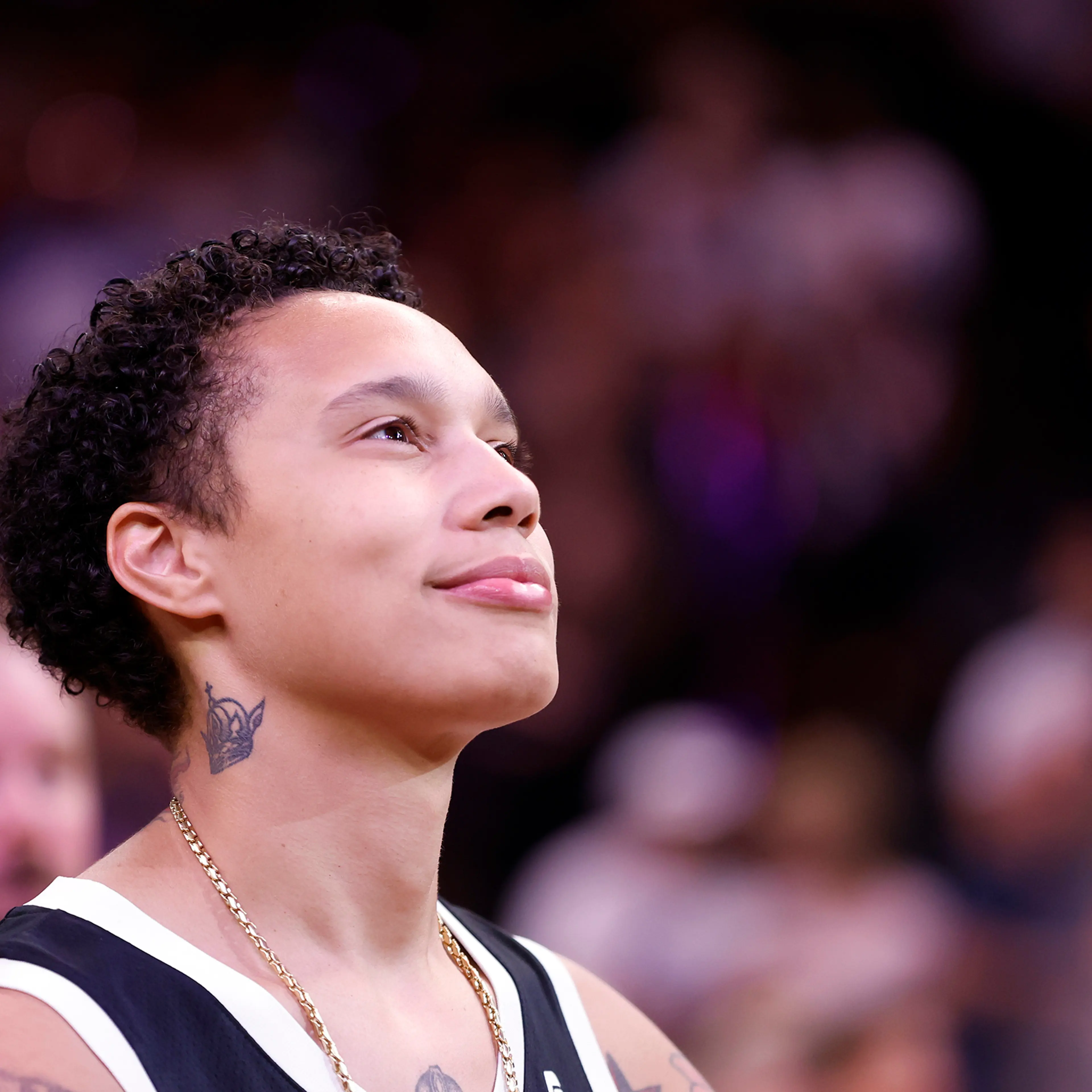 Griner, pictured in Phoenix on Aug. 3, 2023, returned to the WNBA after her release