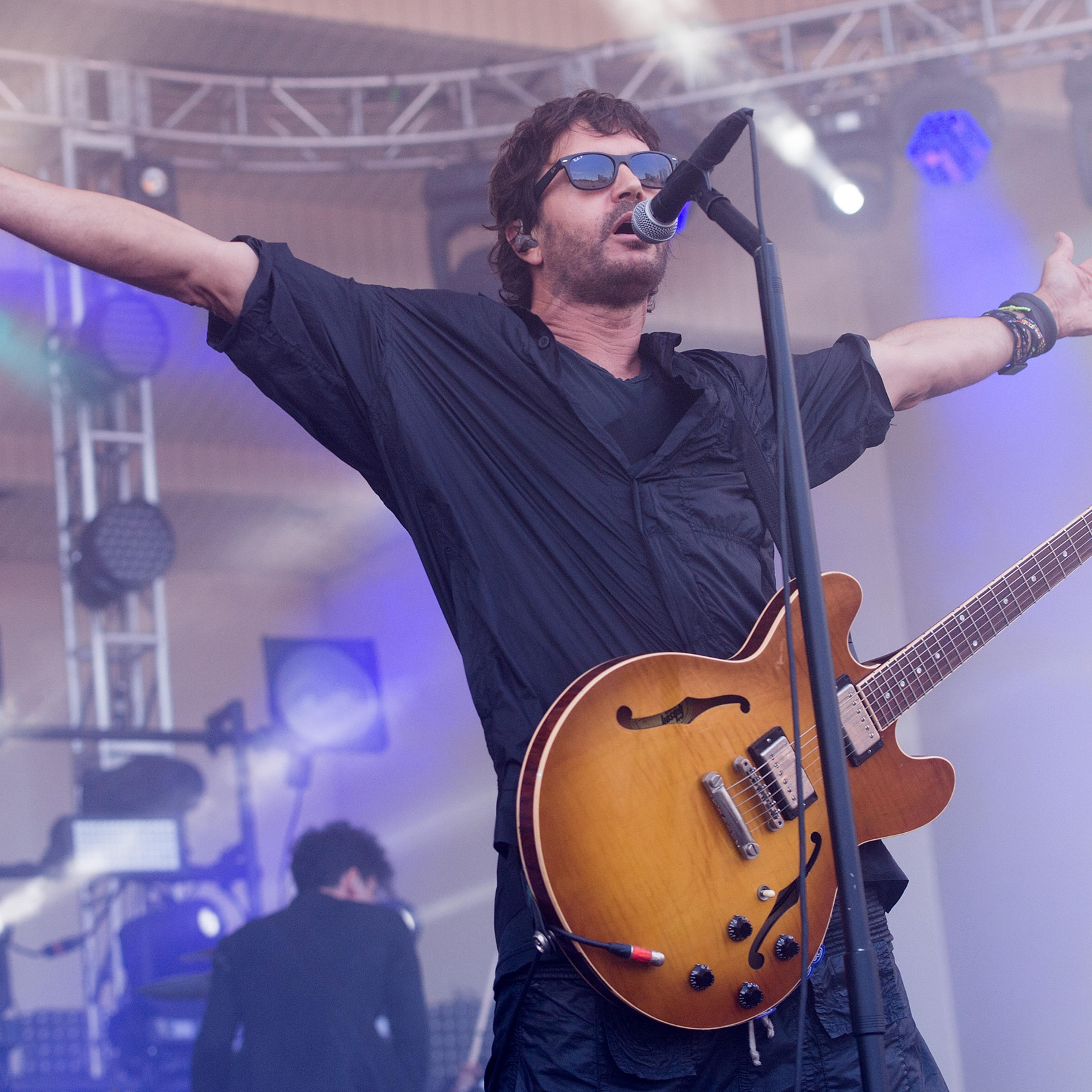 Stephan Jenkins of Third Eye Blind performs during Lollapalooza at Grant Park in Chicago on July 31, 2016.