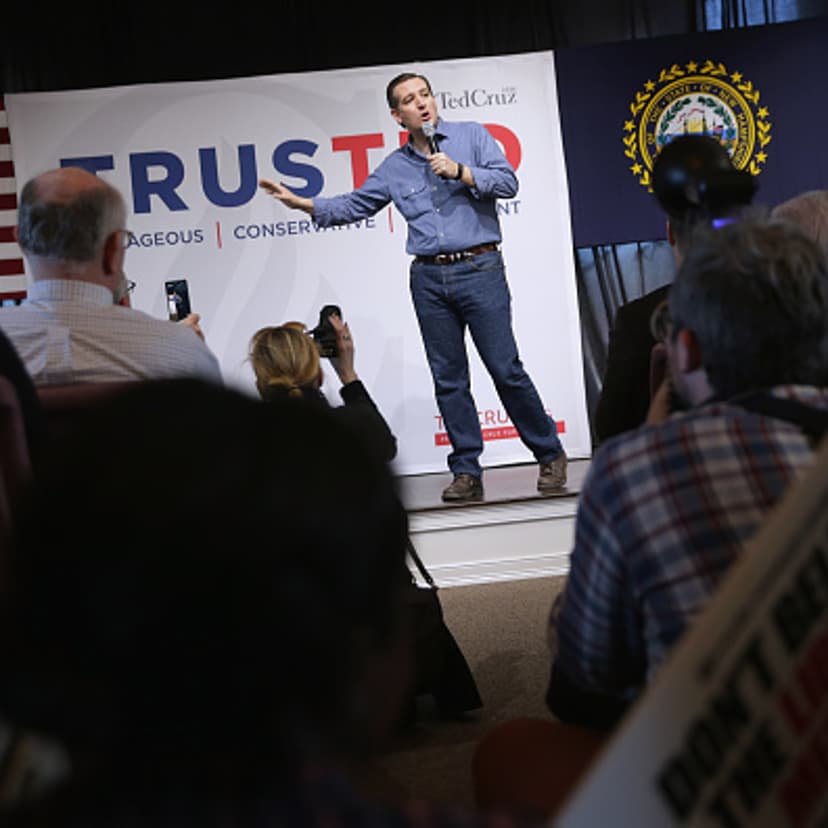 Republican presidential candidate Sen. Ted Cruz (R-TX) answers questions during a campaign town hall meeting at the Crossing Life Church February 2, 2016 in Windham, New Hampshire.