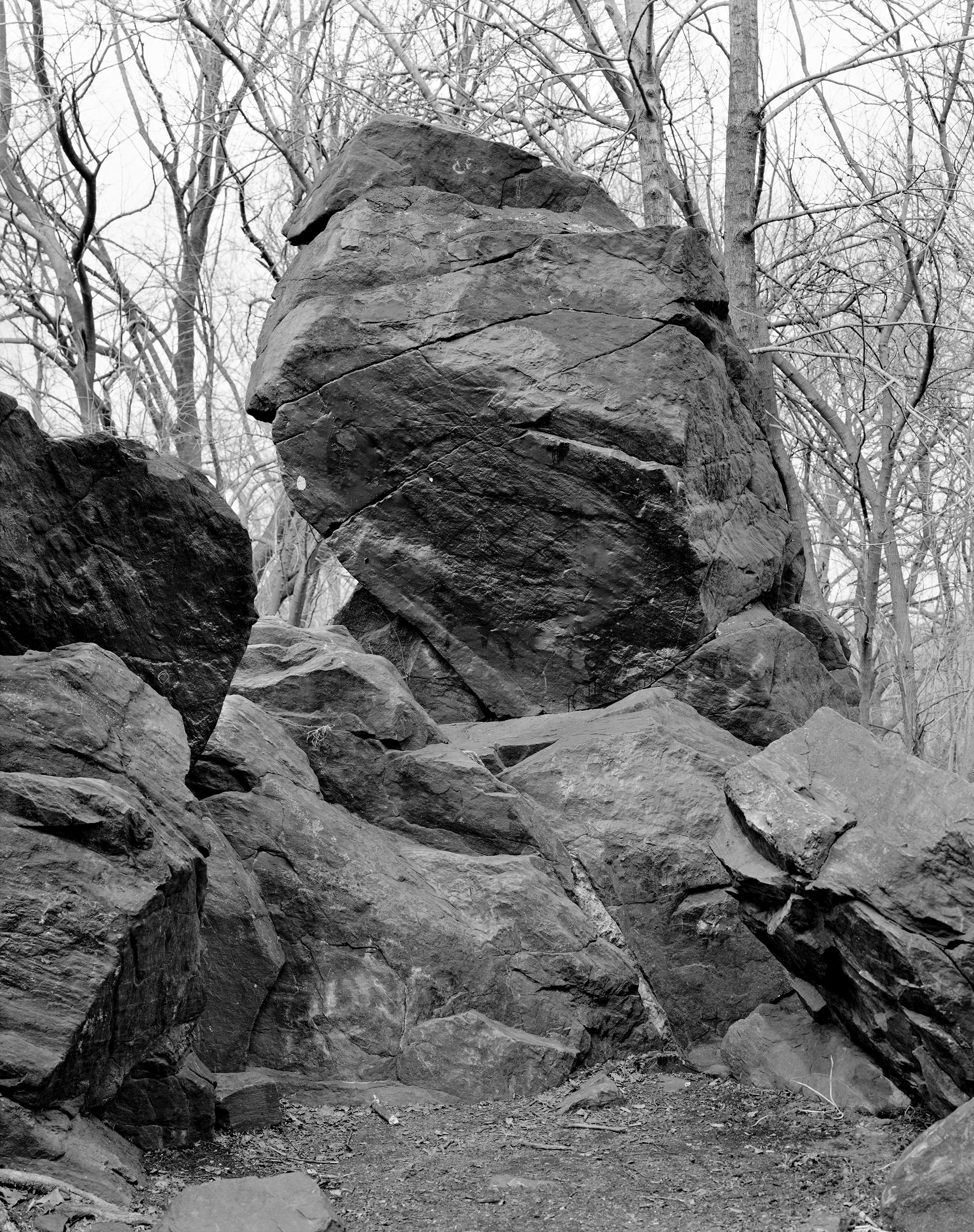 Rocks and Clouds, Yancey Richardson Gallery, N.Y., Sept. 8 - Oct. 22  (Caption: Indian Prayer Rock, Pelham Bay Park, Bronx, 2014)
