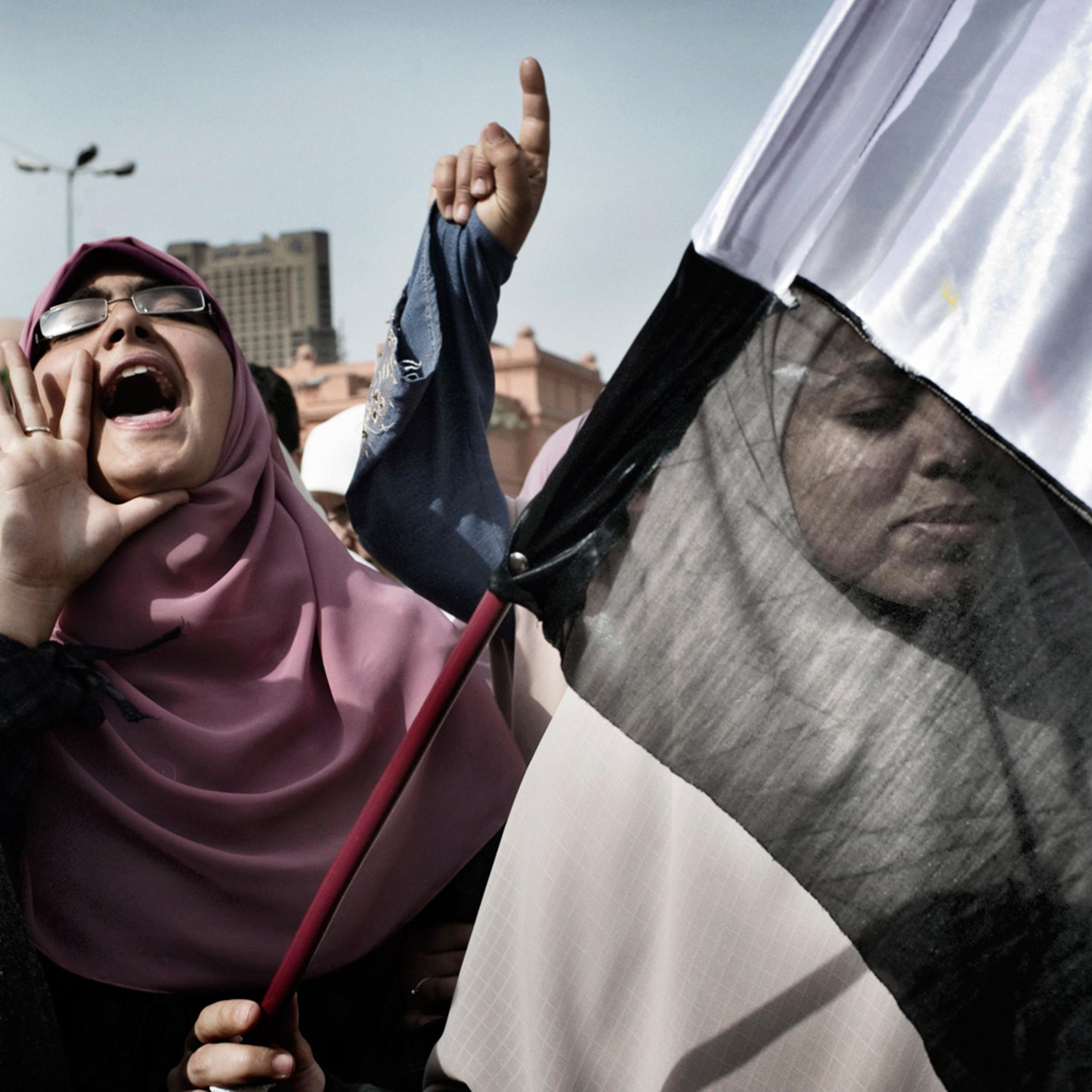 <b>Cairo, Egypt — February 4, 2011</b><br><br>
After repelling pro-regime attacks in two days of bloody street fights, tens of thousands of anti-Mubarak protesters packed central Cairo, waving flags and singing the national anthem.