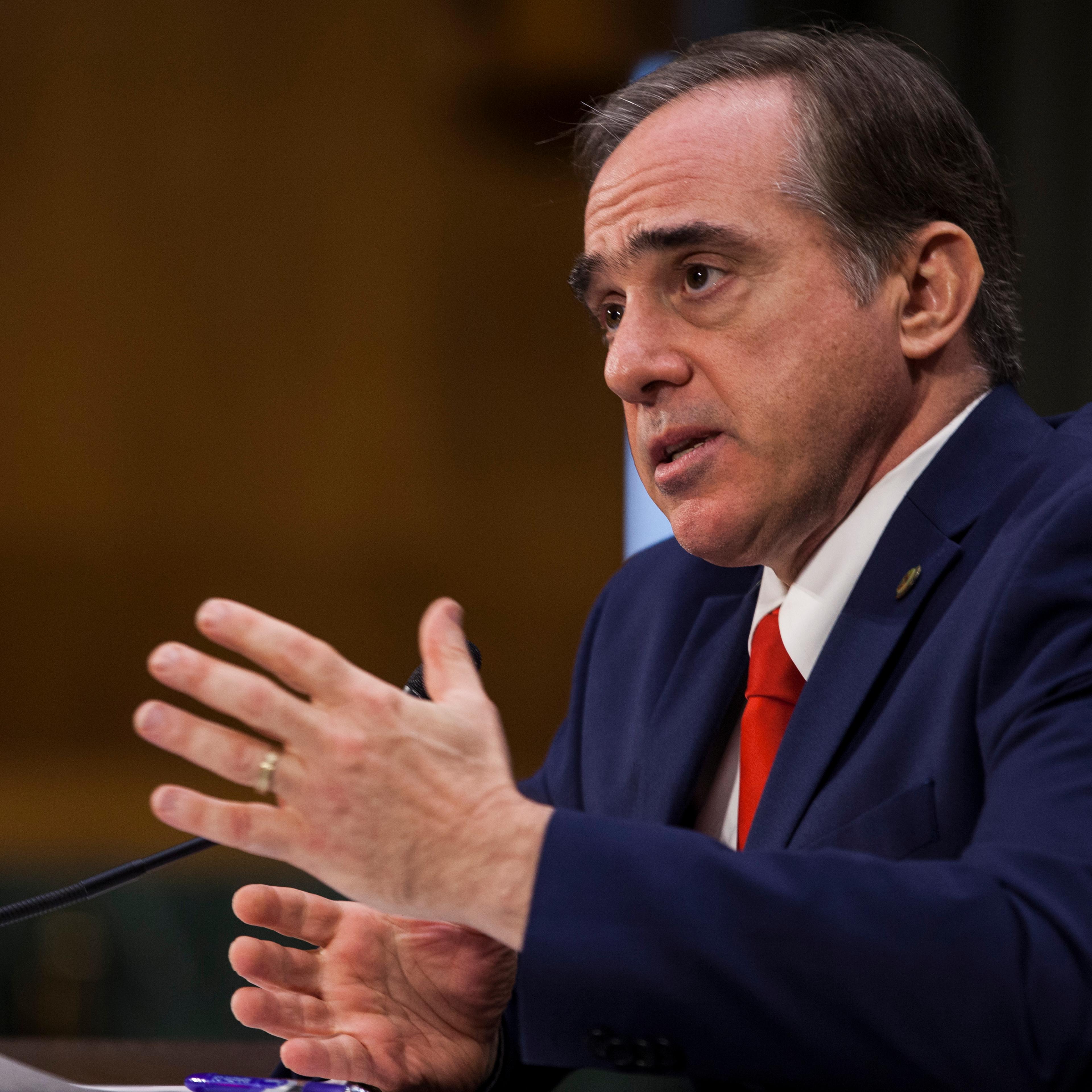Secretary of Veterans' Affairs-designate David Shulkin testifies during a Senate Veterans' Affairs confirmation hearing on Capitol Hill in Washington, DC, on Feb. 1, 2017.