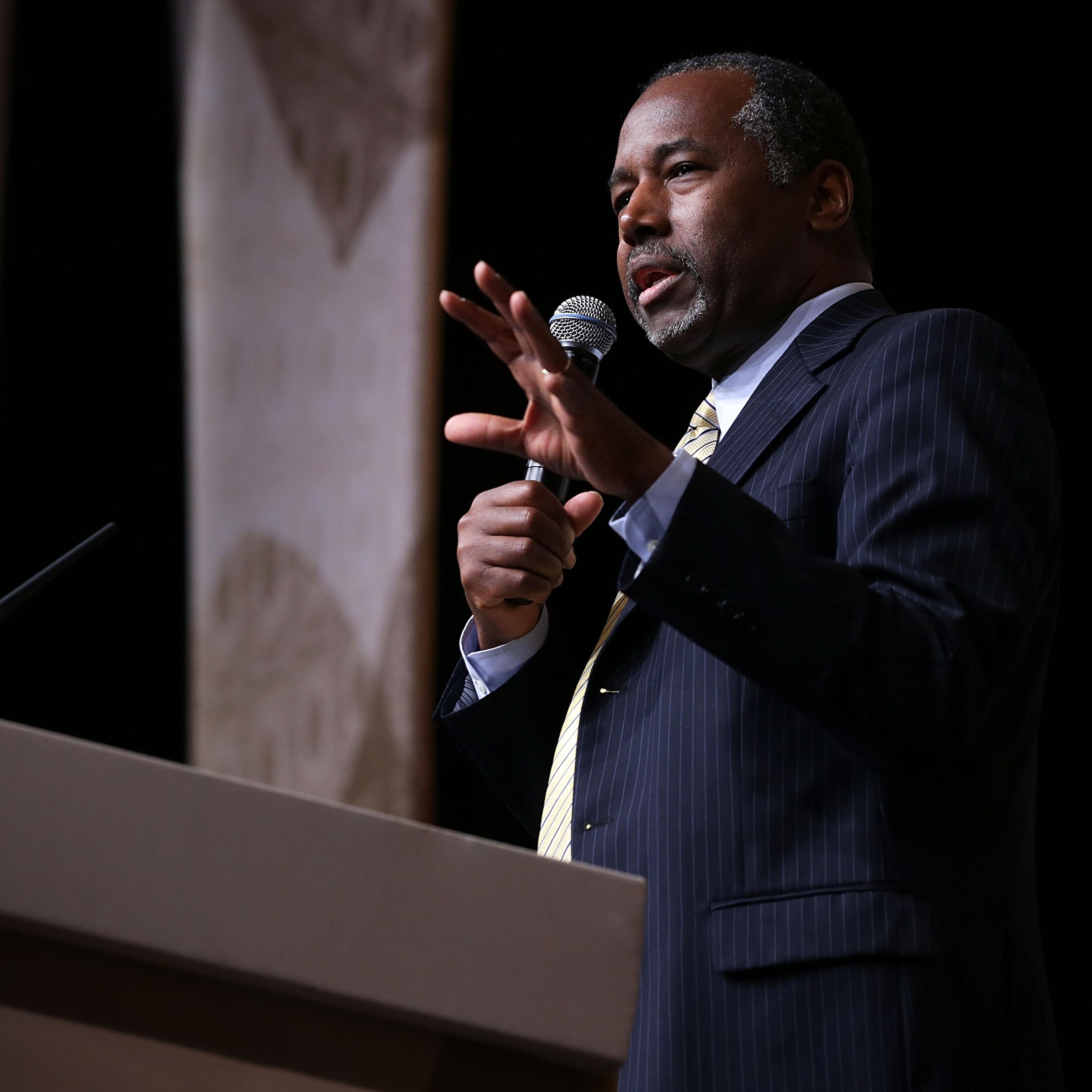 Republican U.S. presidential hopeful Ben Carson speaks during the "Road to Majority" conference June 19, 2015 in Washington, DC.