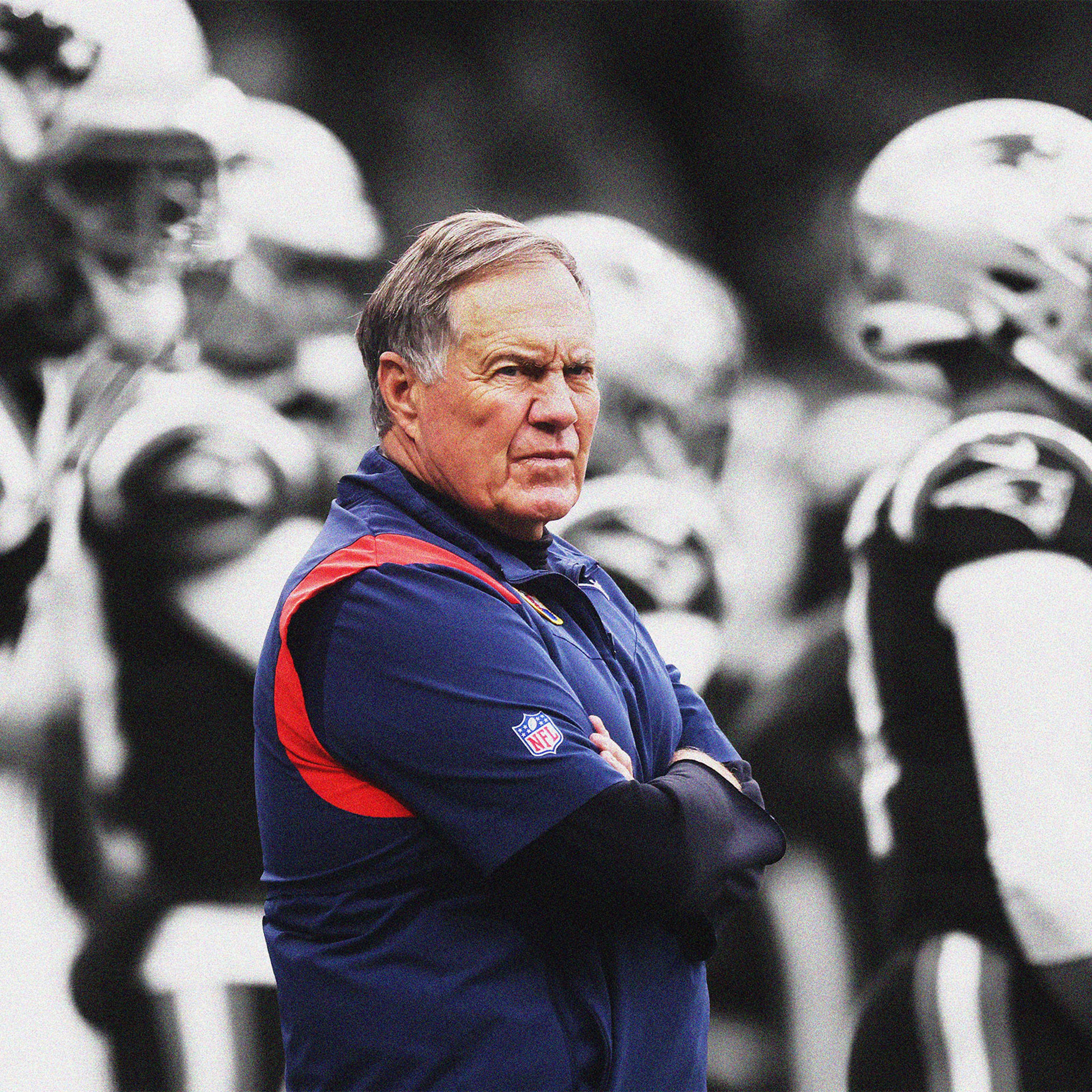 Bill Belichick looks on during the NFL match between Indianapolis Colts and New England Patriots on Nov. 12, 2023.