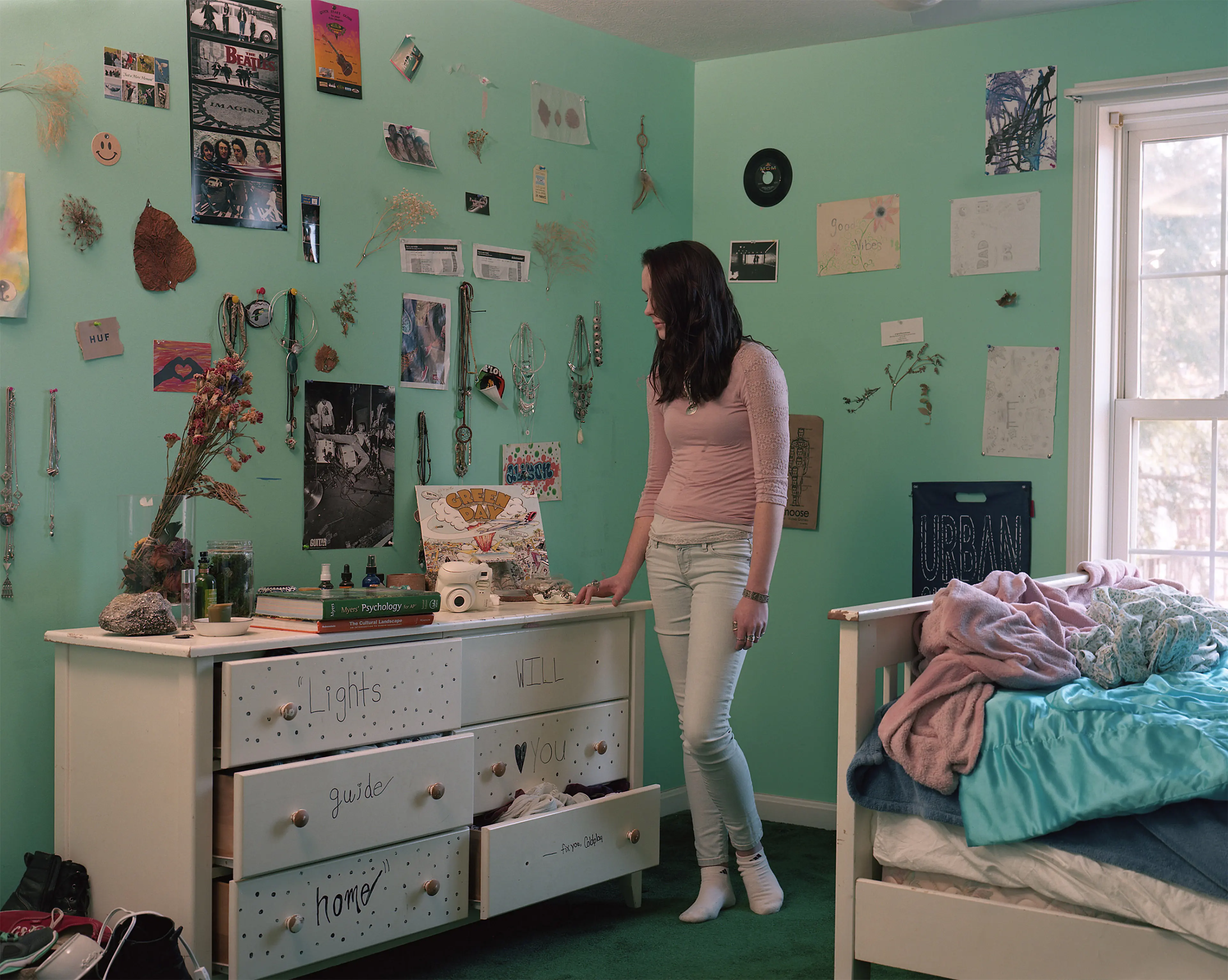 Alison Heyland, 18, appears in her bedroom at home in Saco, ME on January 11, 2016.