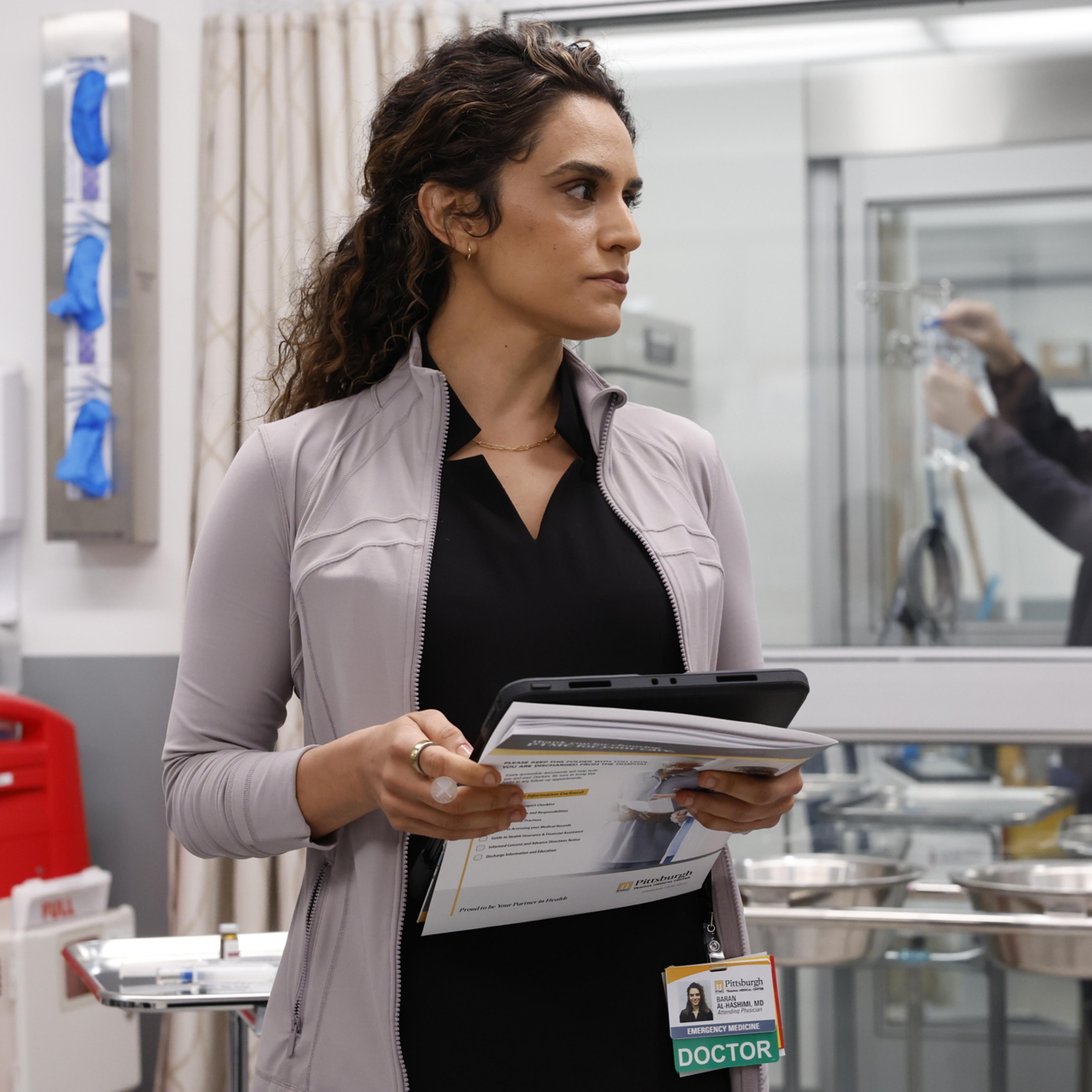 Sepideh Moafi as Dr. Baran Al-Hashimi in Season 2 of 'The Pitt.'