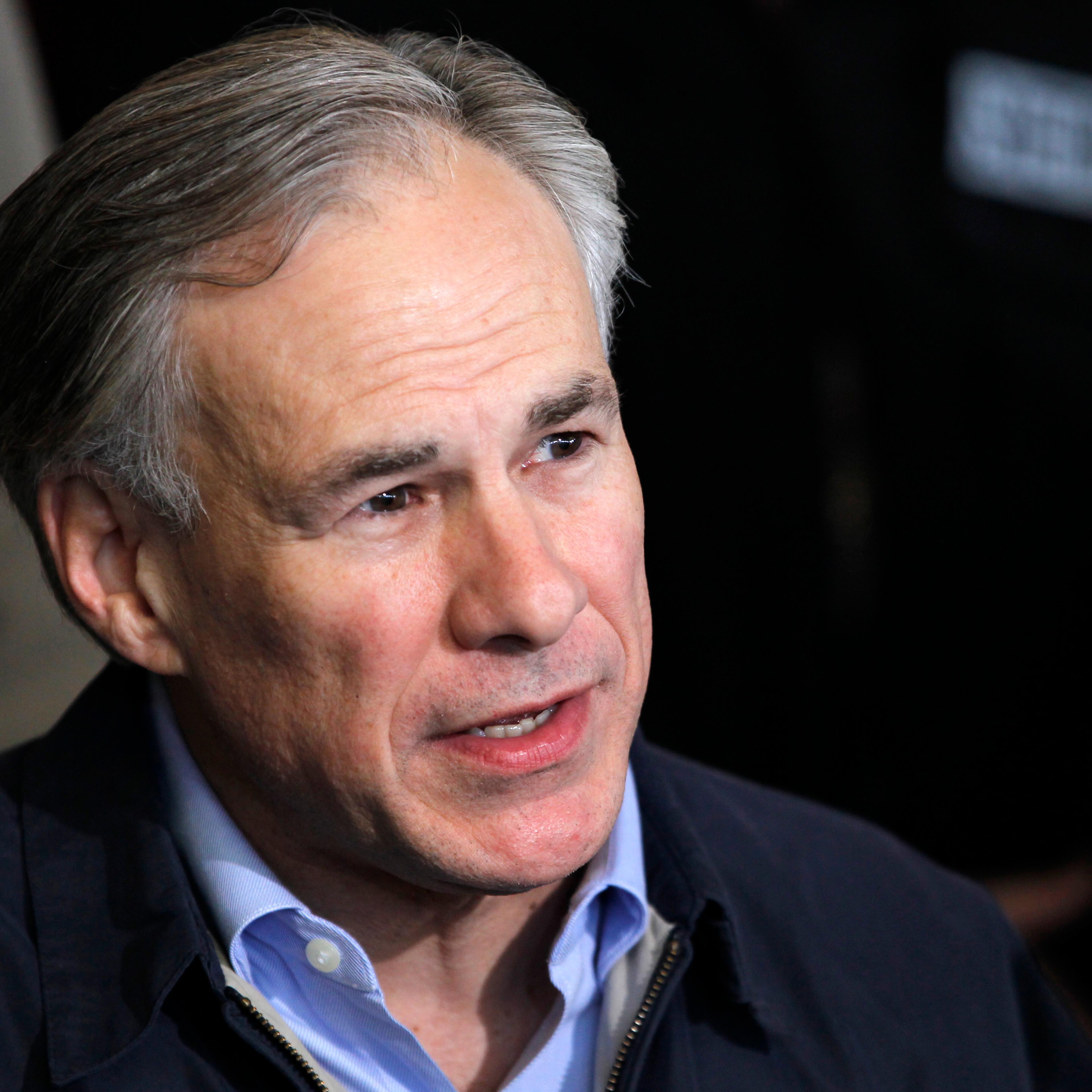 Texas Attorney General Greg Abbott speaks at a media conference a day after a massive explosion at a fertilizer plant in West Texas