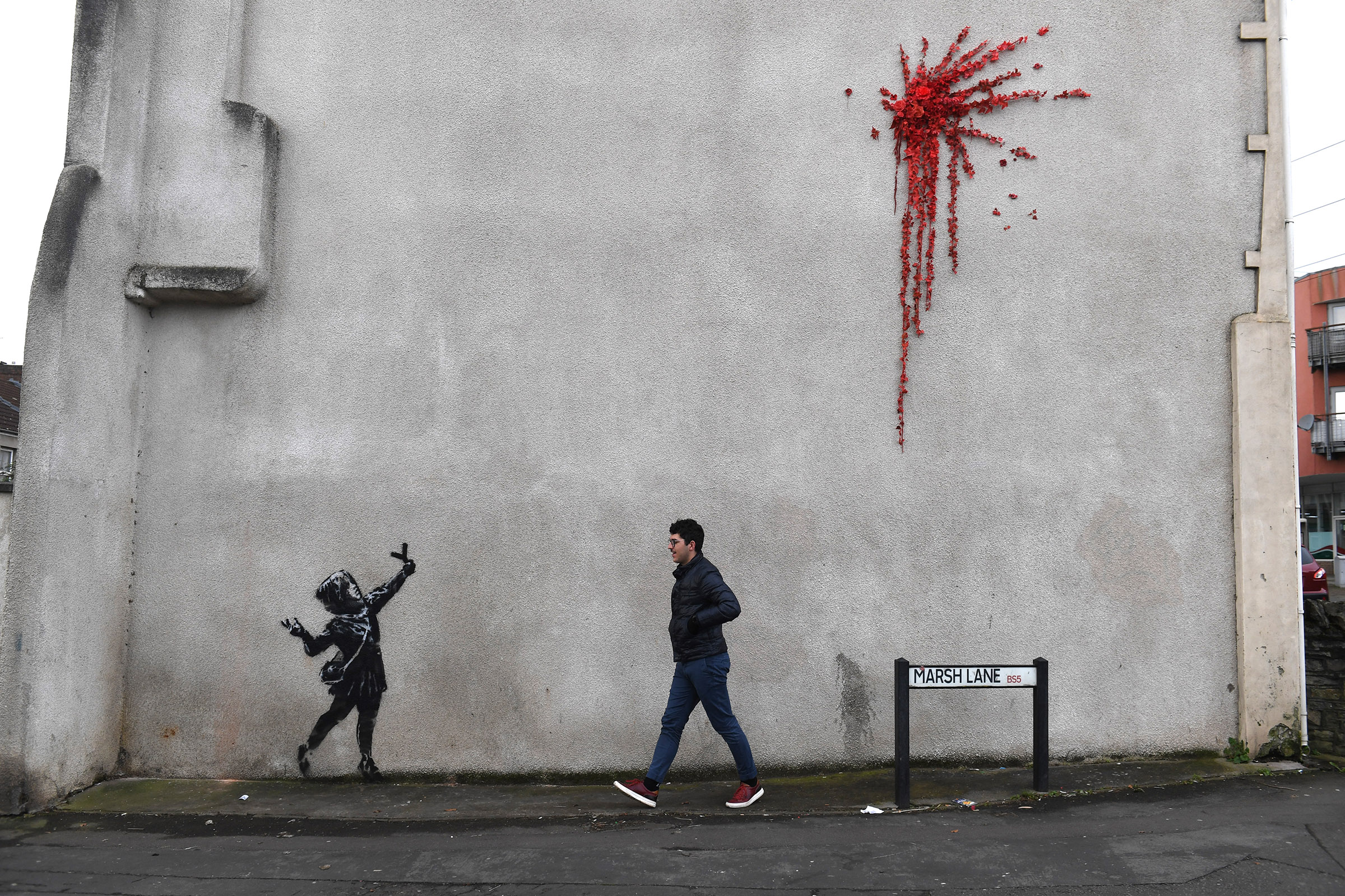 Banksy Valentine's Street Art Appears In Bristol