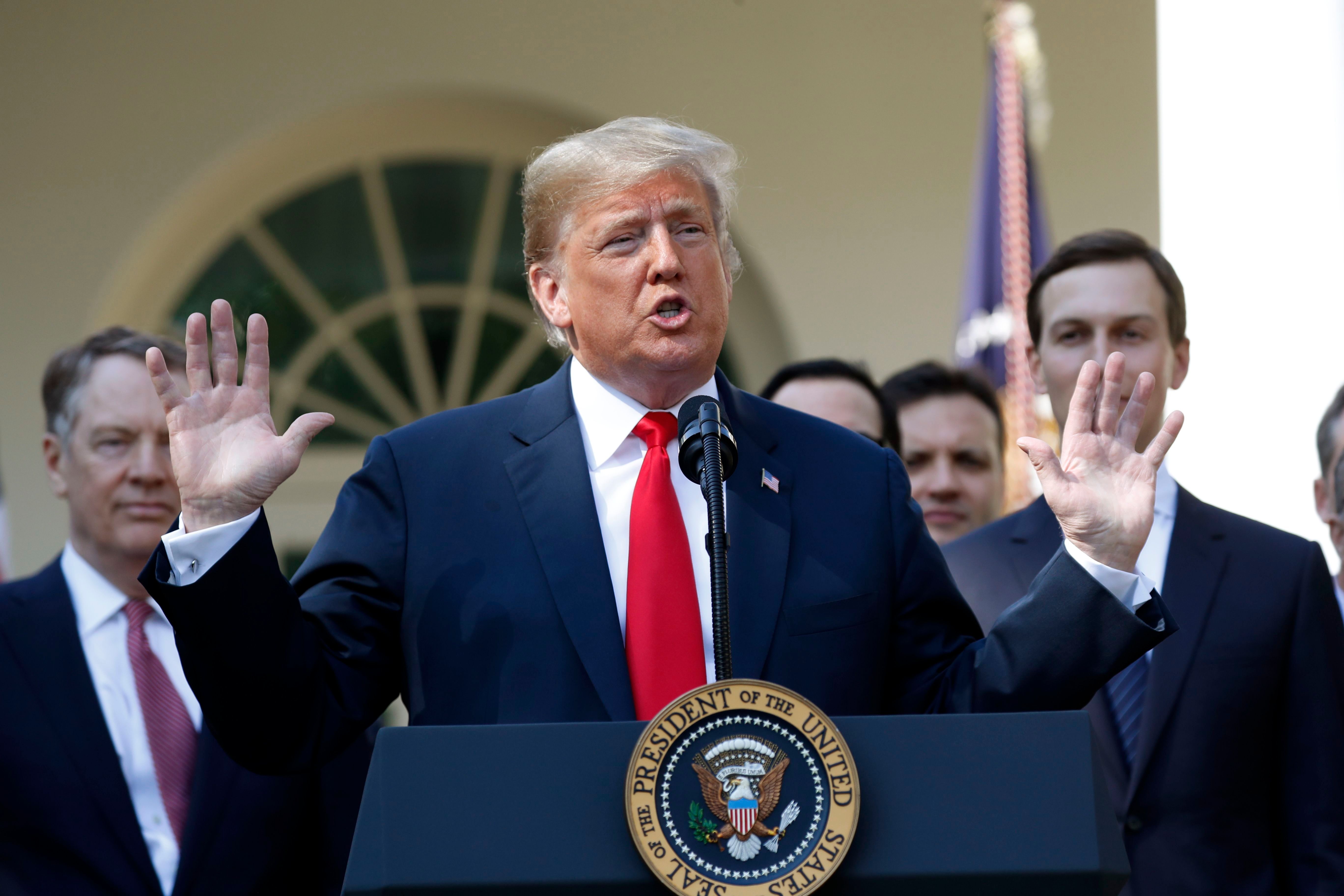 Trump speaks from the Rose Garden