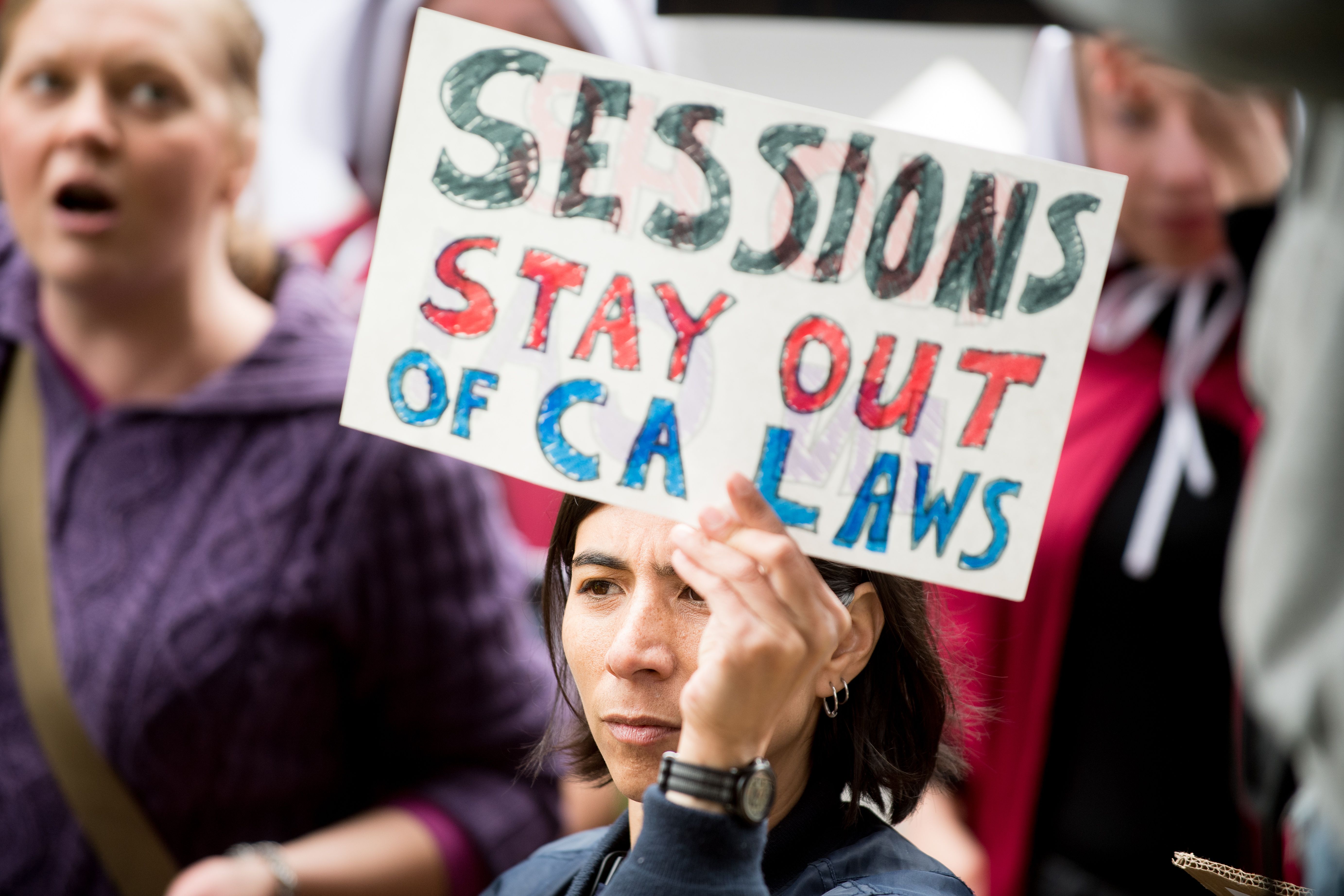 Jeff Sessions Protestor Sacramento