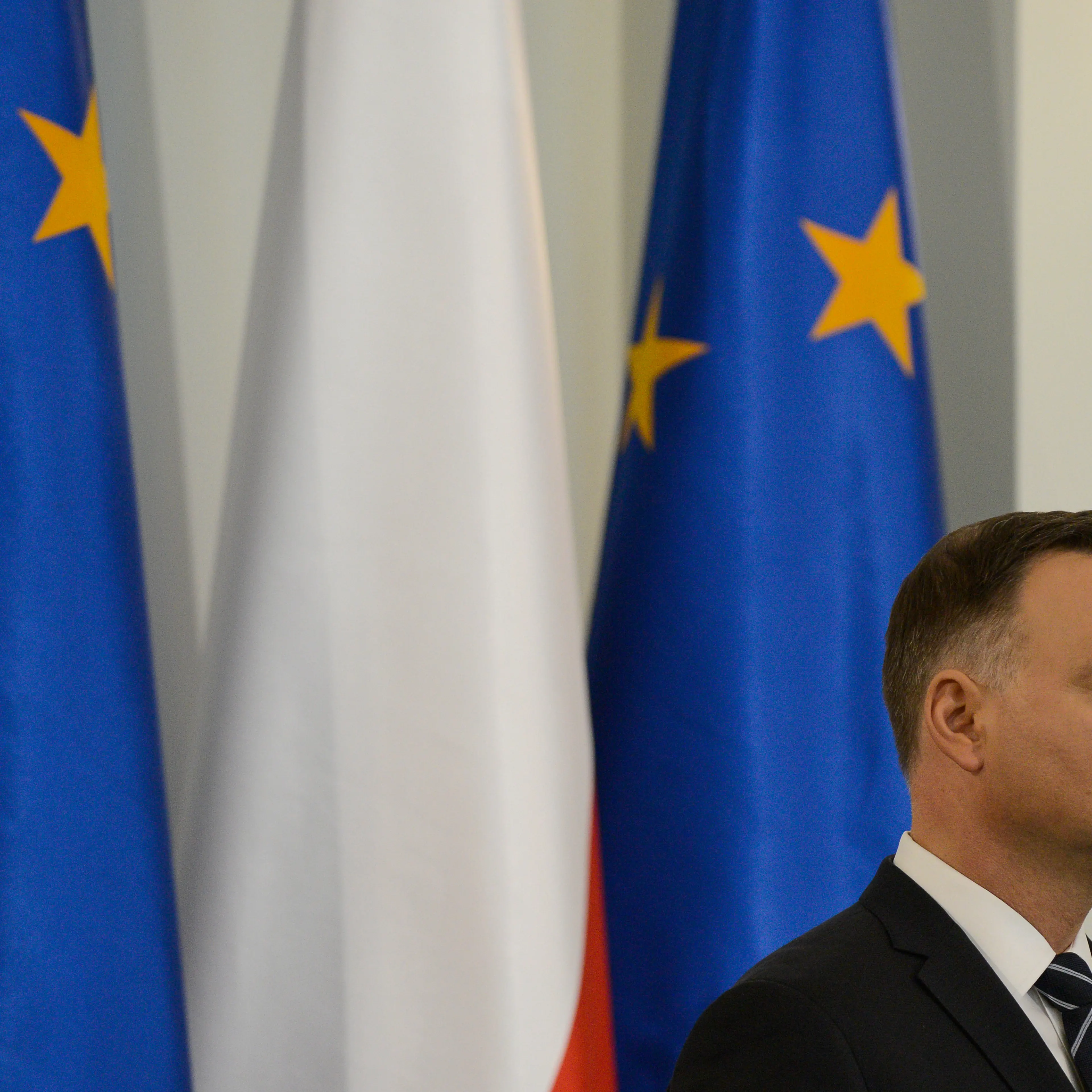 Polish President Andrzej Duda is seen arriving ahead of a ceremony for the handing out of state medals on the National Day of Remembrance of Cursed Soldiers in Warsaw, Poland on March 1, 2018.