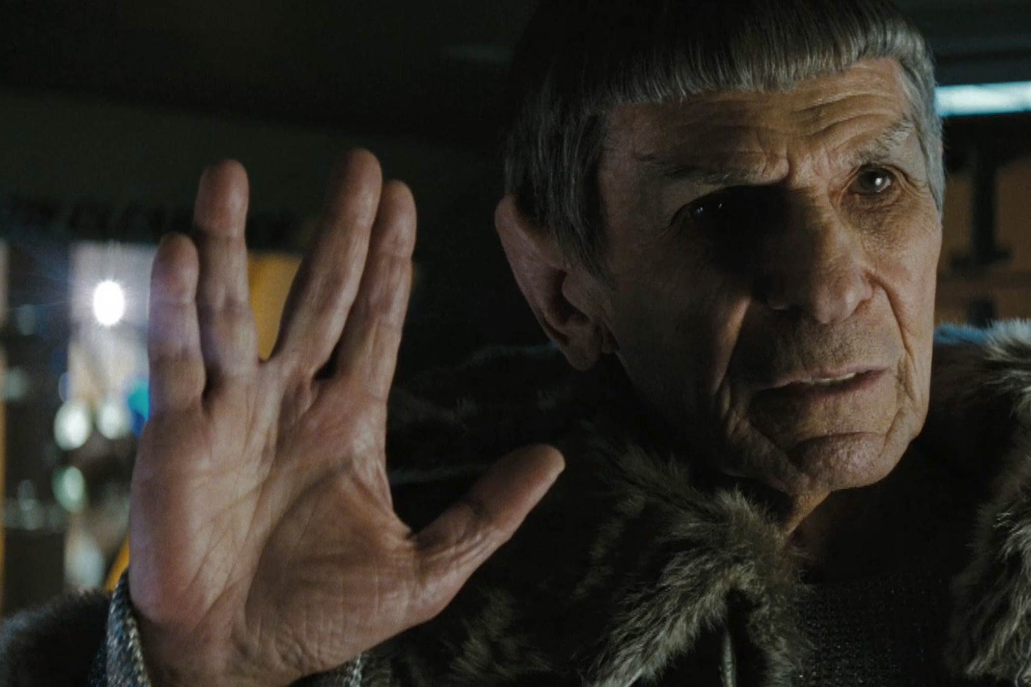 Leonard Nimoy guest stars as Mr. Spock in <i>Star Trek</i> in 2009.