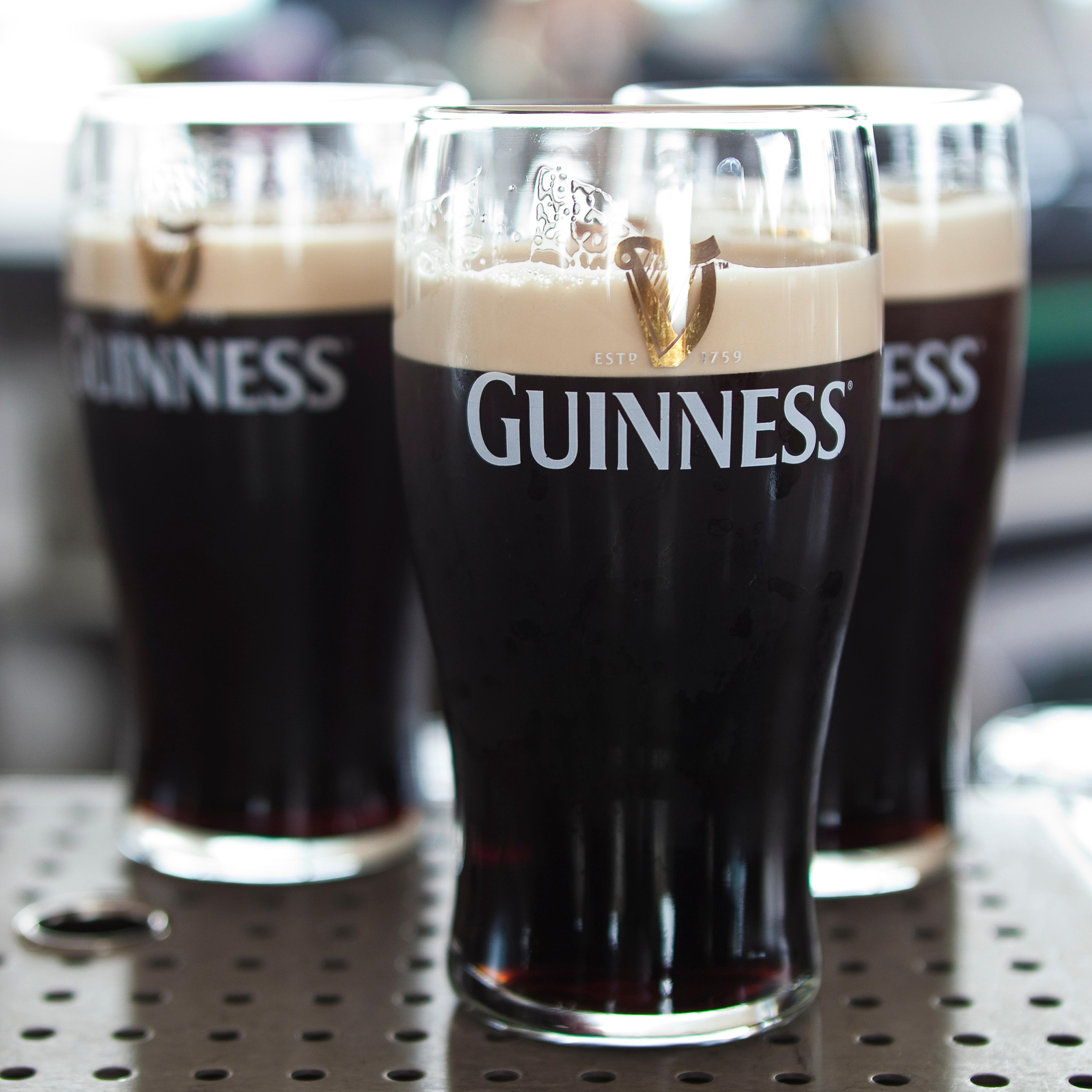 Pints of Guinness at Gravity Bar at Guinness Storehouse.