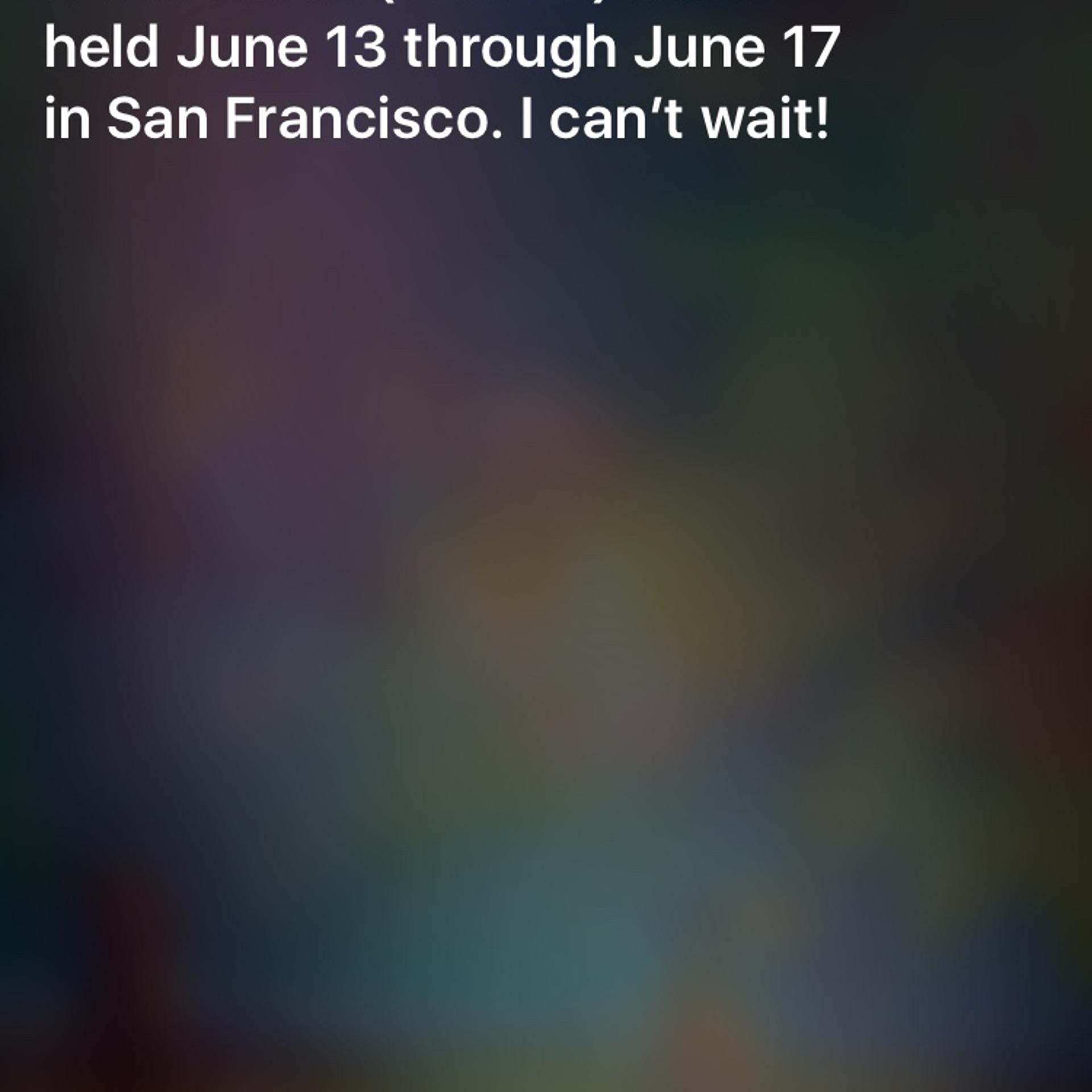 Siri reveals dates of WWDC