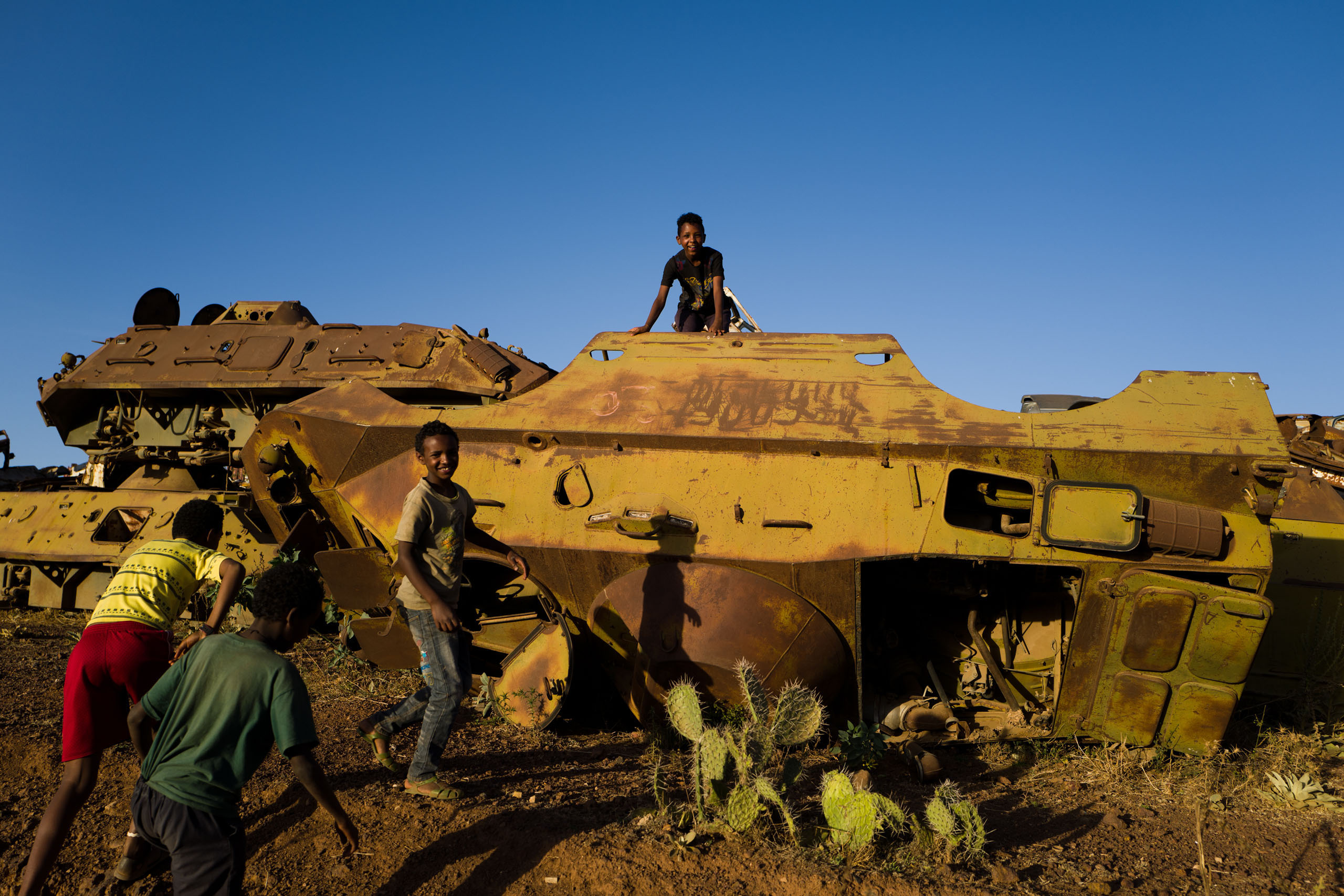 A graveyard of military tanks and other relics of war in Asmara.