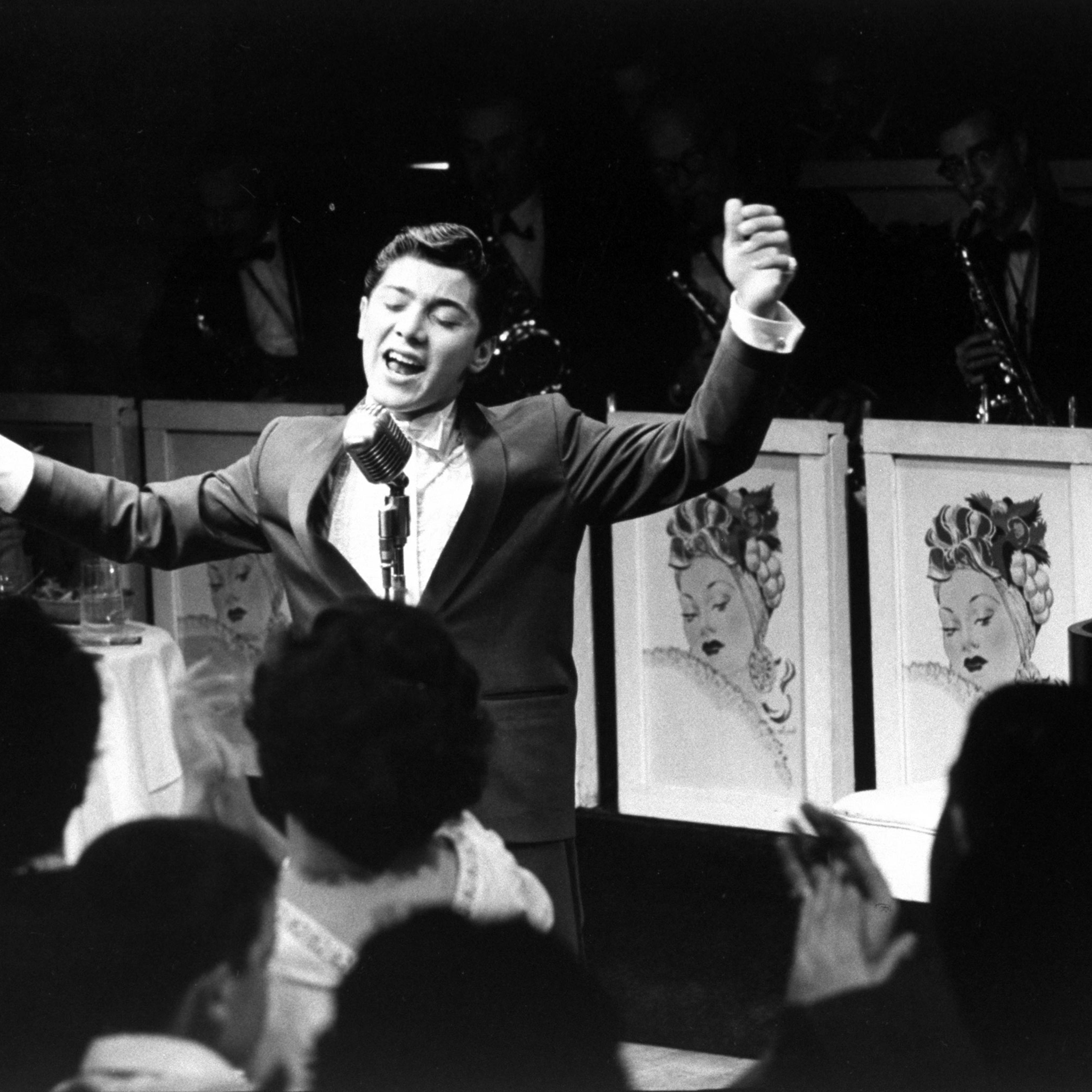 Paul Anka during his premiere performance at the Copacabana nightclub, 1960.