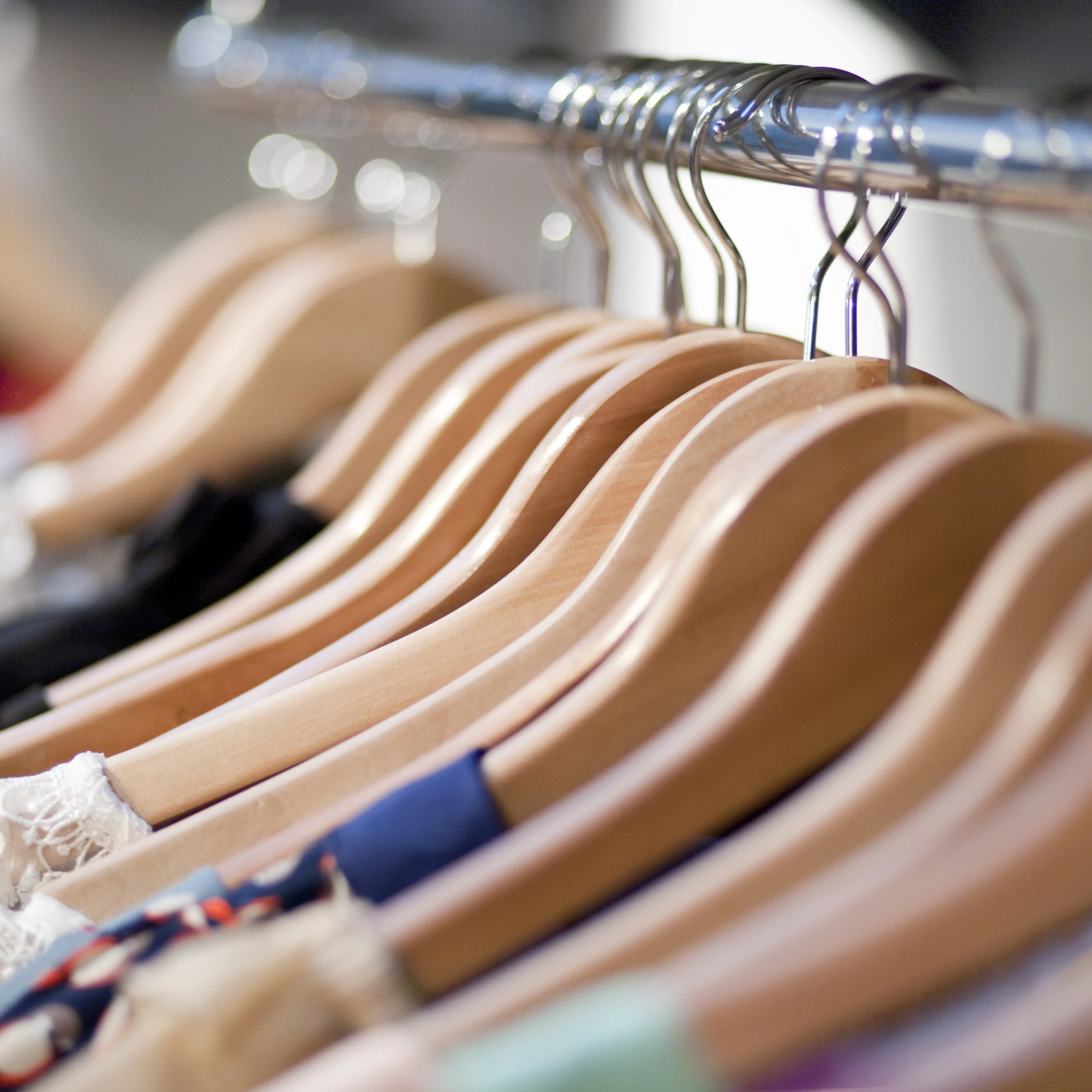 Clothes on hangers