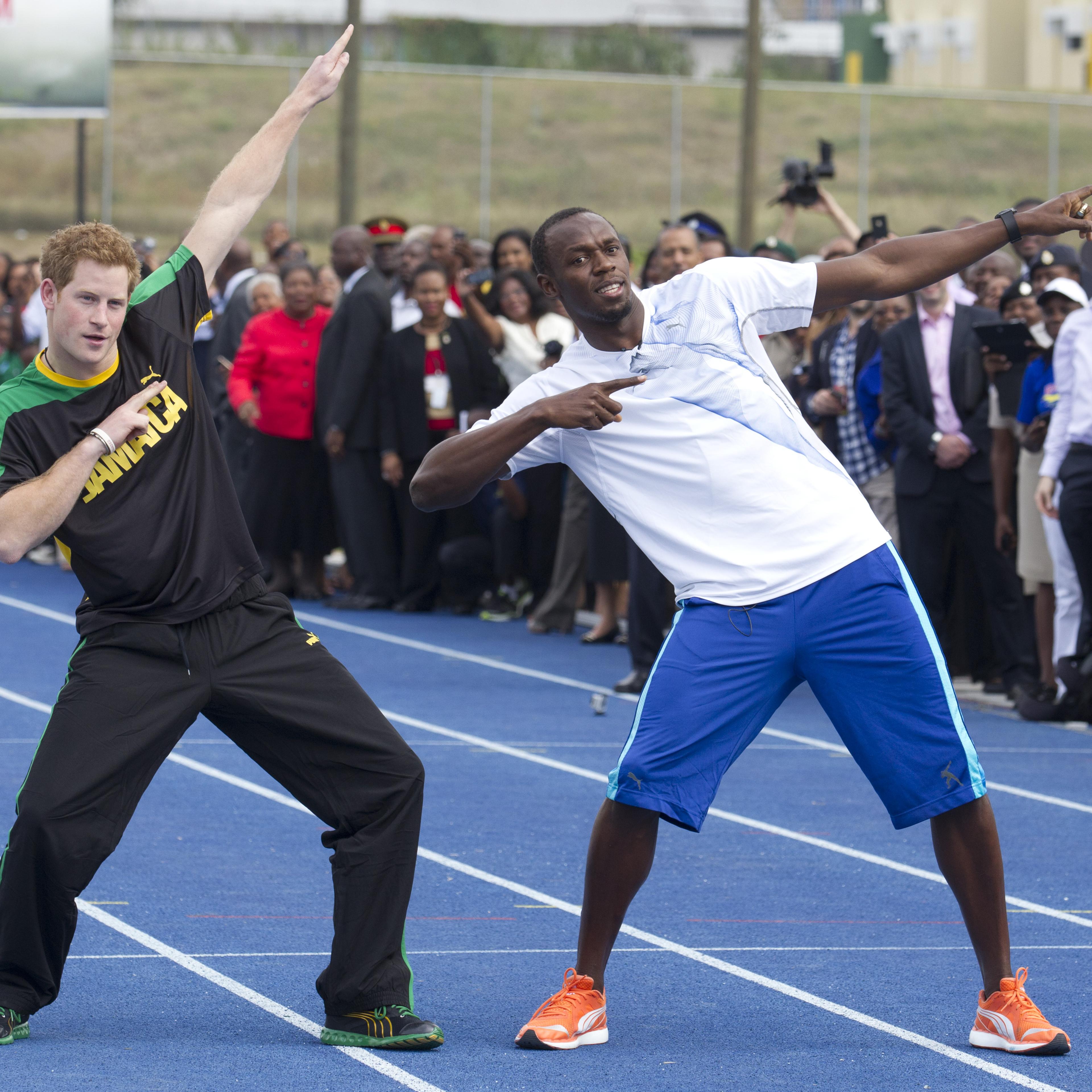 prince harry usain bolt happy birthay rematch
