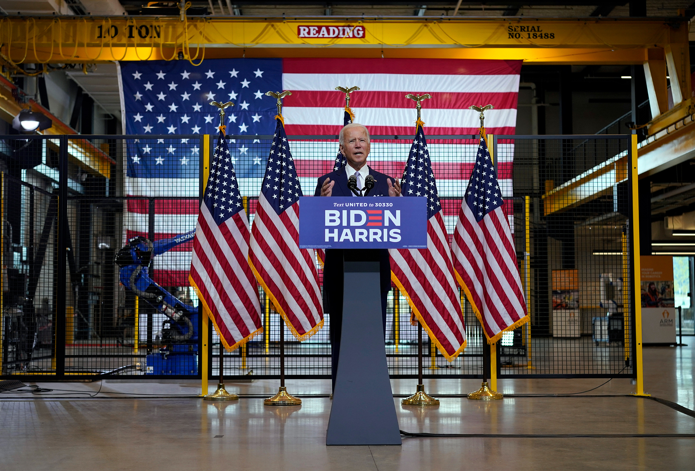Democratic presidential candidate former Vice President Joe Biden speaks at a campaign event in Pittsburgh, Pa., Aug. 31