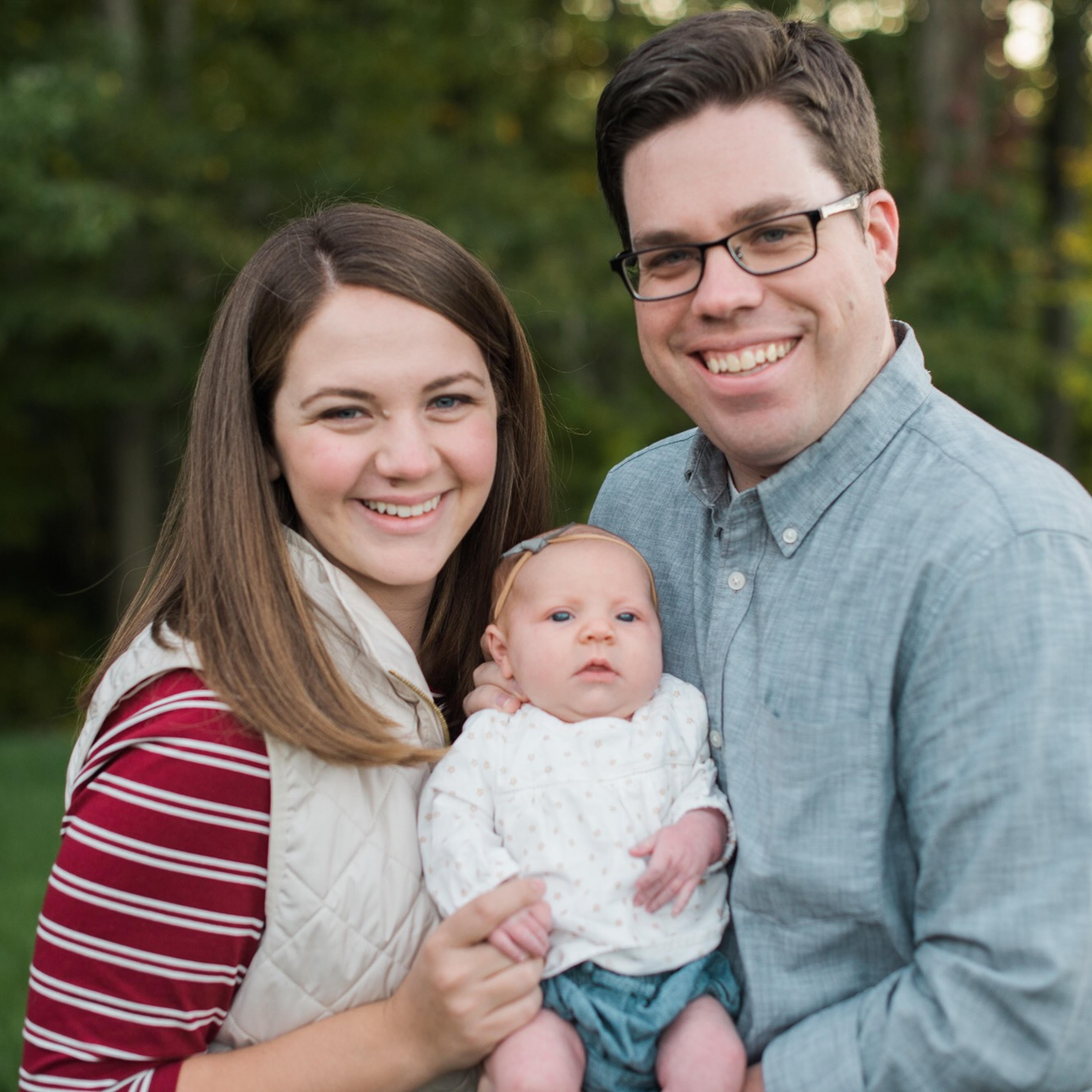 MIT Ph.D. student Ryan Hill (R) with his wife, Sarah Hill, and 14-month-old daughter, Norah.