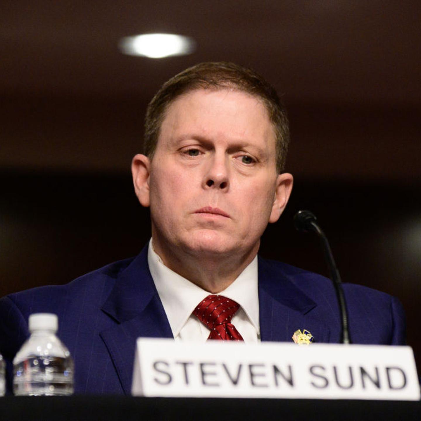 Former U.S. Capitol Police Chief Steven Sund testifies during a Senate Homeland Security and Governmental Affairs and Senate Rules and Administration joint hearing on February 23, 2021