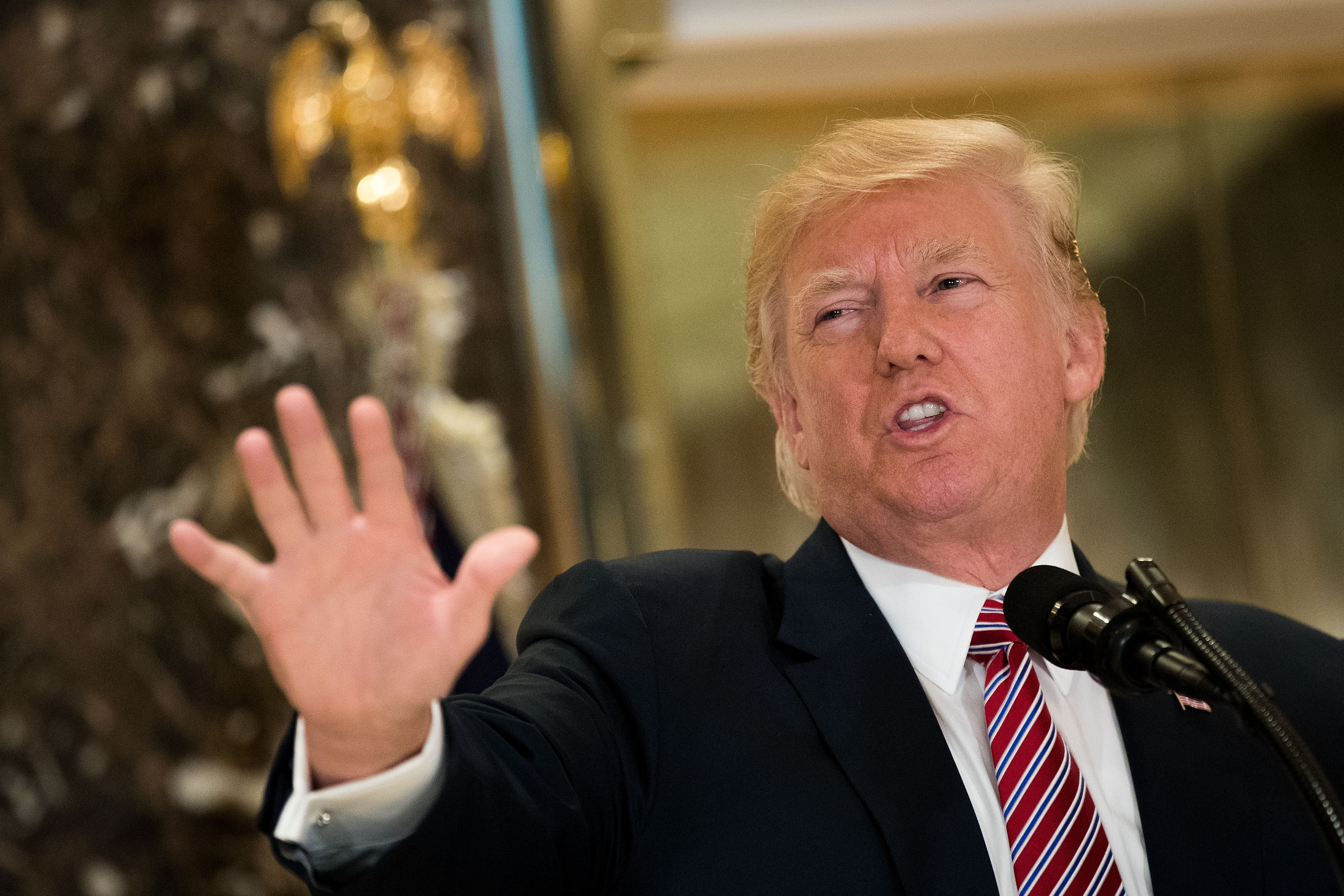 President Trump Speaks On Infrastructure Meeting Held At Trump Tower