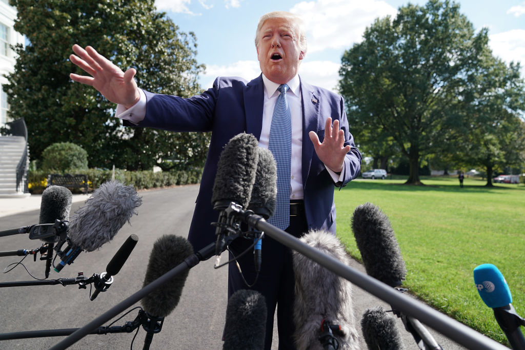 President Trump Departs White House For Walter Reed National Military Medical Center