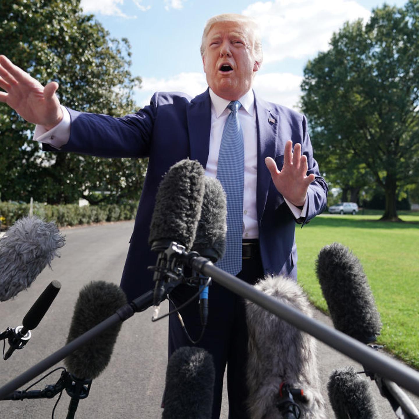 President Trump Departs White House For Walter Reed National Military Medical Center