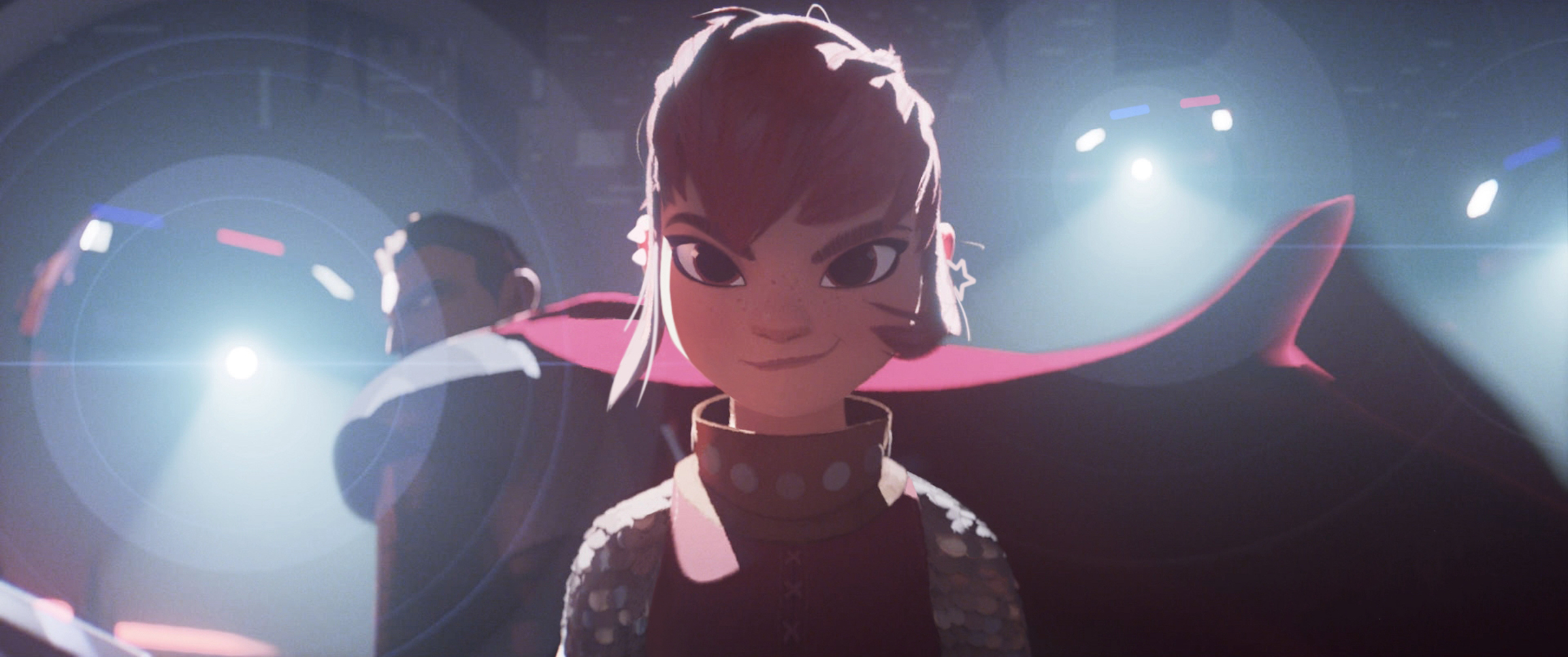 Nimona (Chloë Grace Moretz) and Ballister Blackheart (Riz Ahmed) in 'Nimona.'