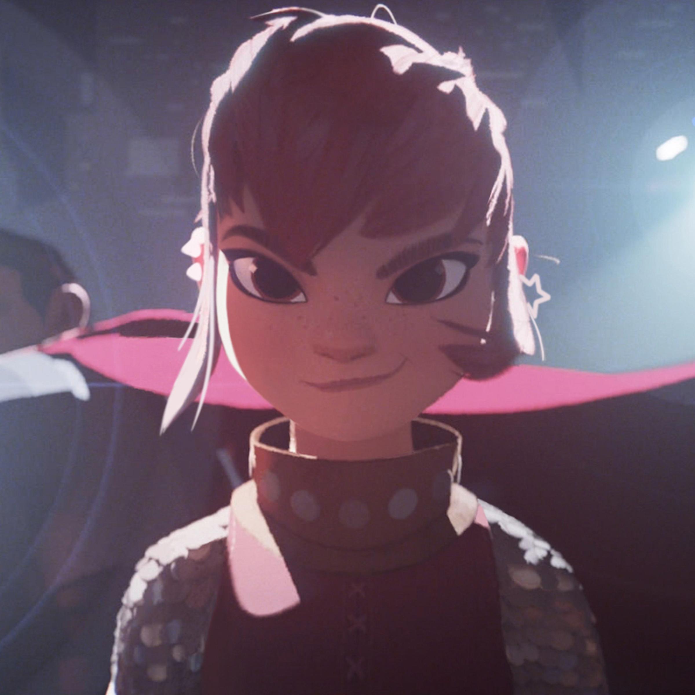 Nimona (Chloë Grace Moretz) and Ballister Blackheart (Riz Ahmed) in 'Nimona.'