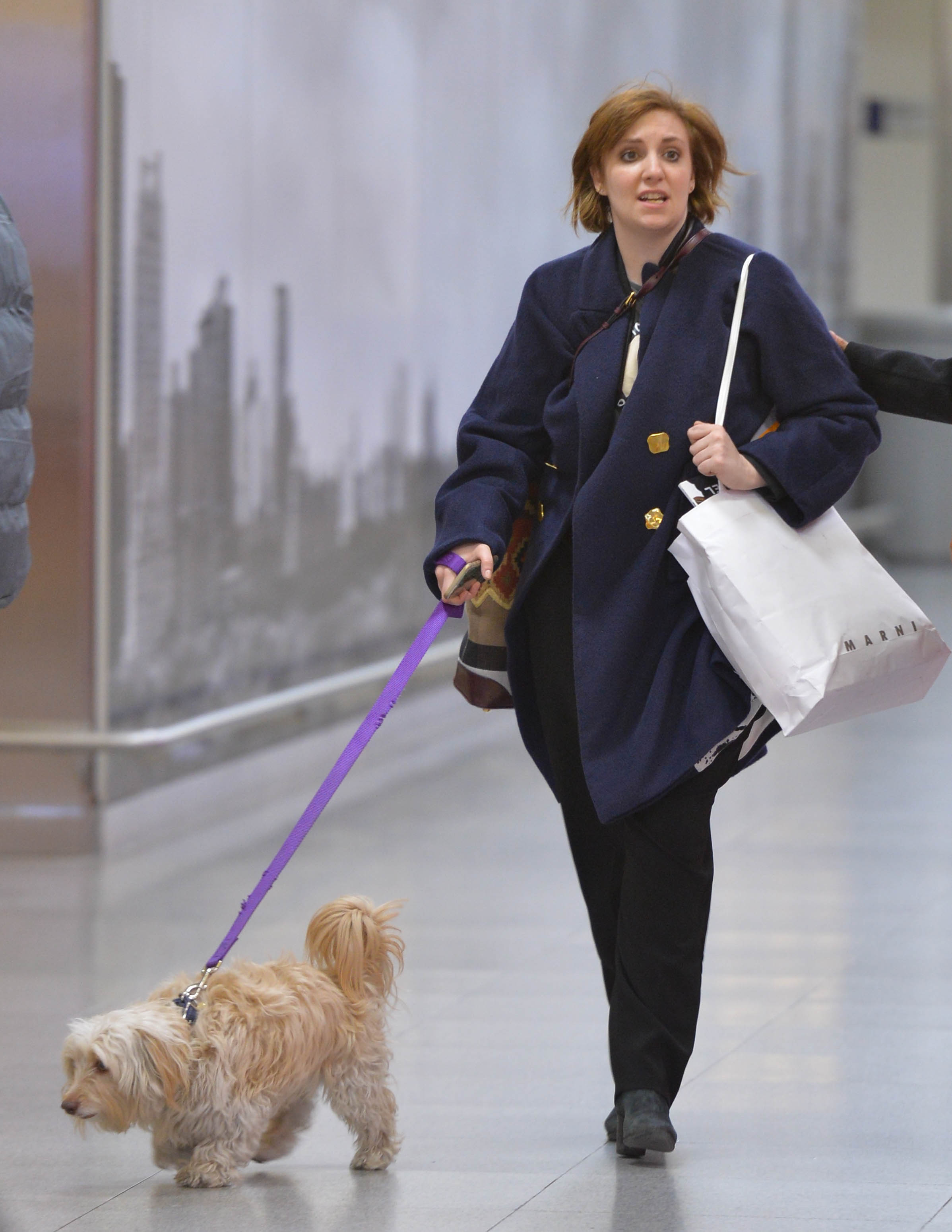 Lena Dunham seen at JFK on March 15, 2015 in New York City.