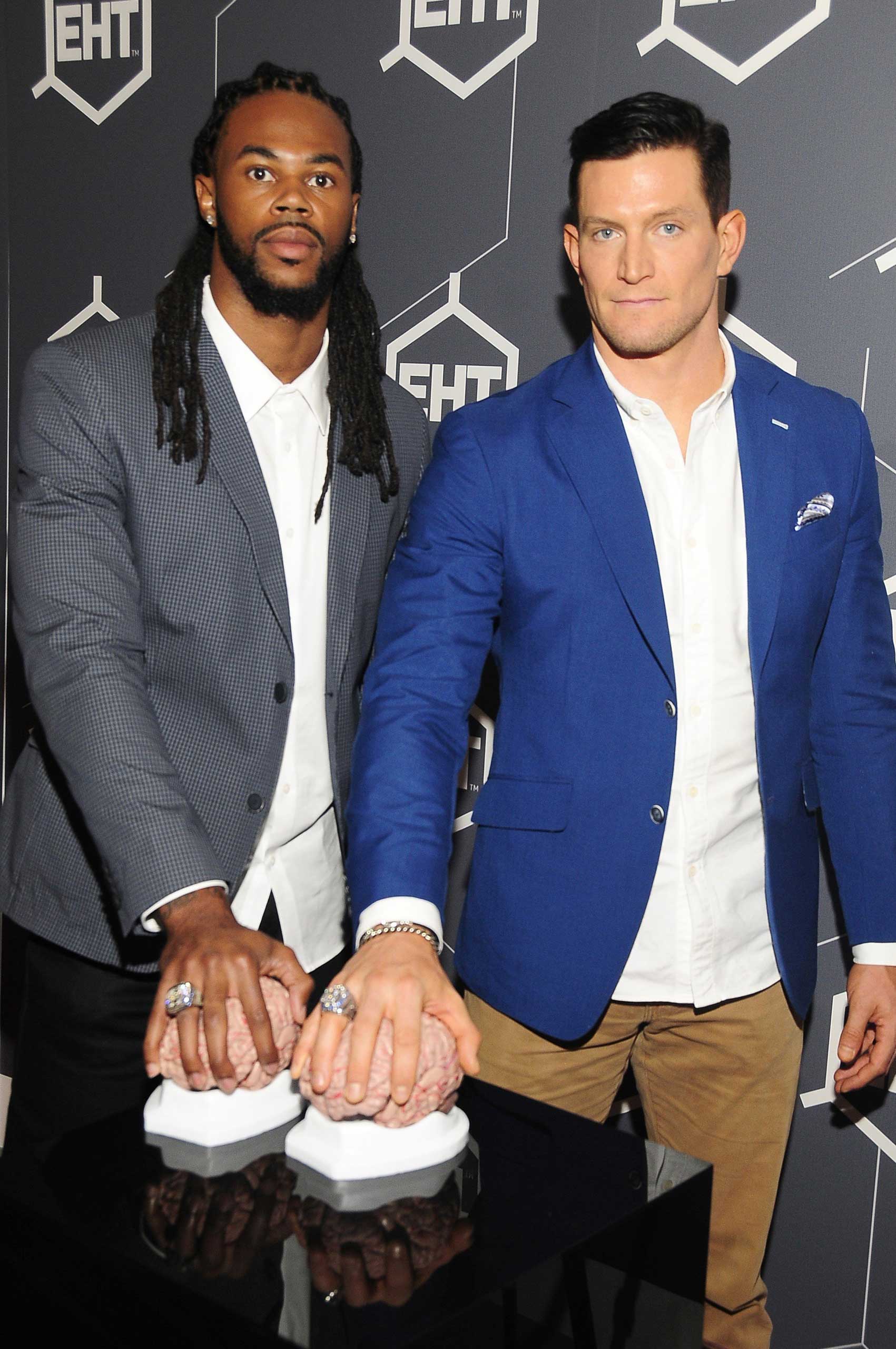 Steve Weatherford And Sidney Rice Make A Donation In Honor Of Brain Injury Awareness Month NYC