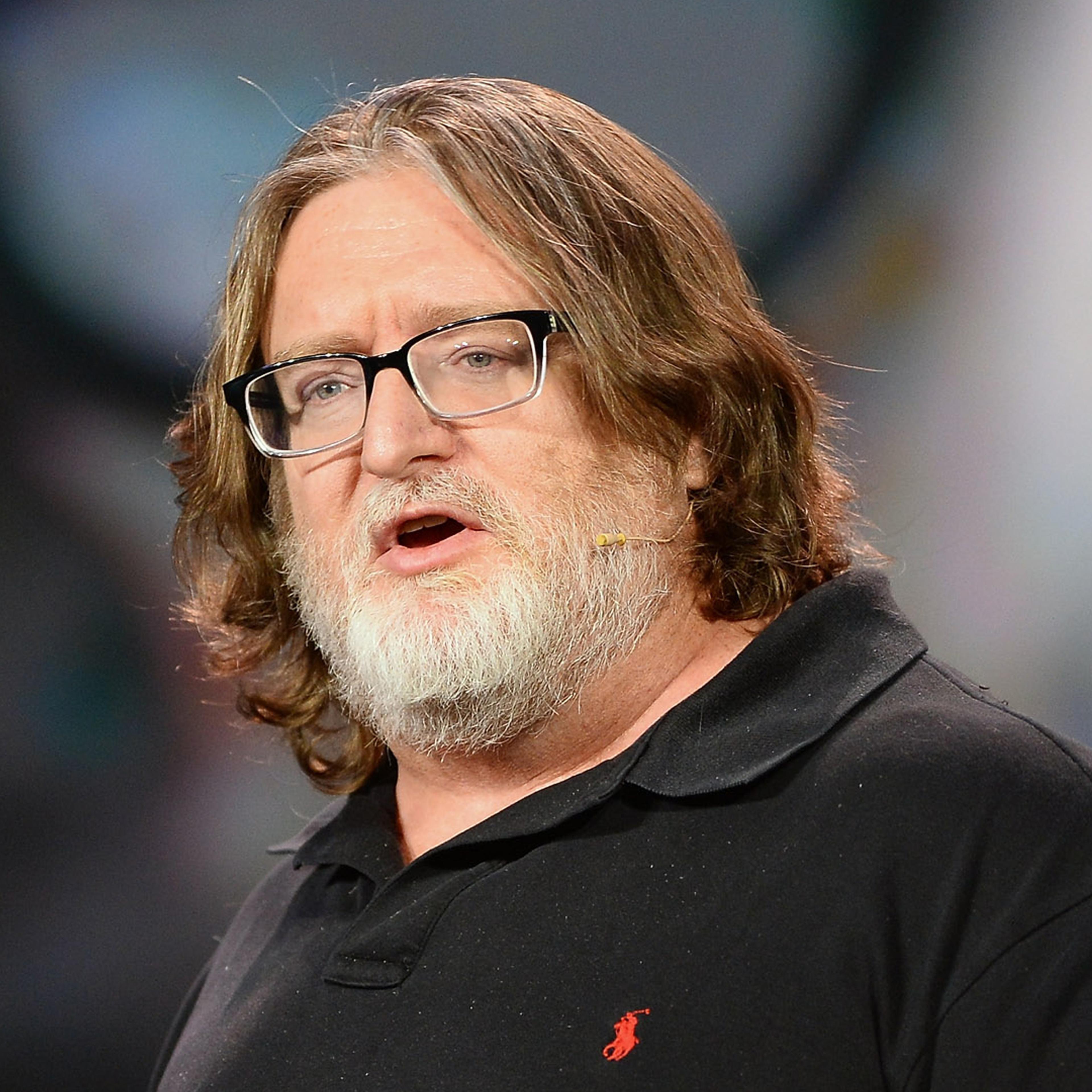 Gabe Newell, co-founder of video game developer and distributor Valve, speaks during Krzanich's keynote address at the 2014 International CES at The Venetian Las Vegas on January 6, 2014 in Las Vegas, Nevada.