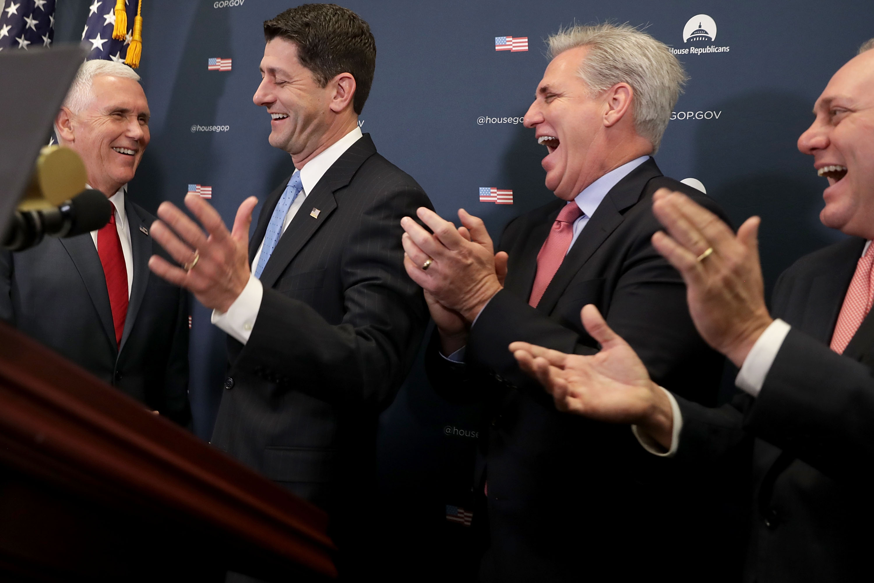 Vice President-Elect Gov. Mike Pence Meets With House Republicans In Capitol Hill