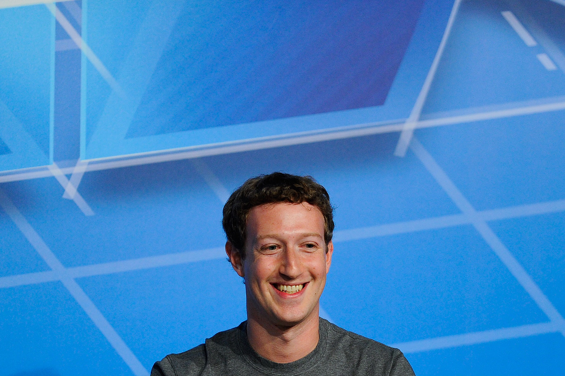 Facebook CEO Mark Zuckerberg delivers a speech in the Mobile World Congress in Barcelona on Feb. 24, 2014 